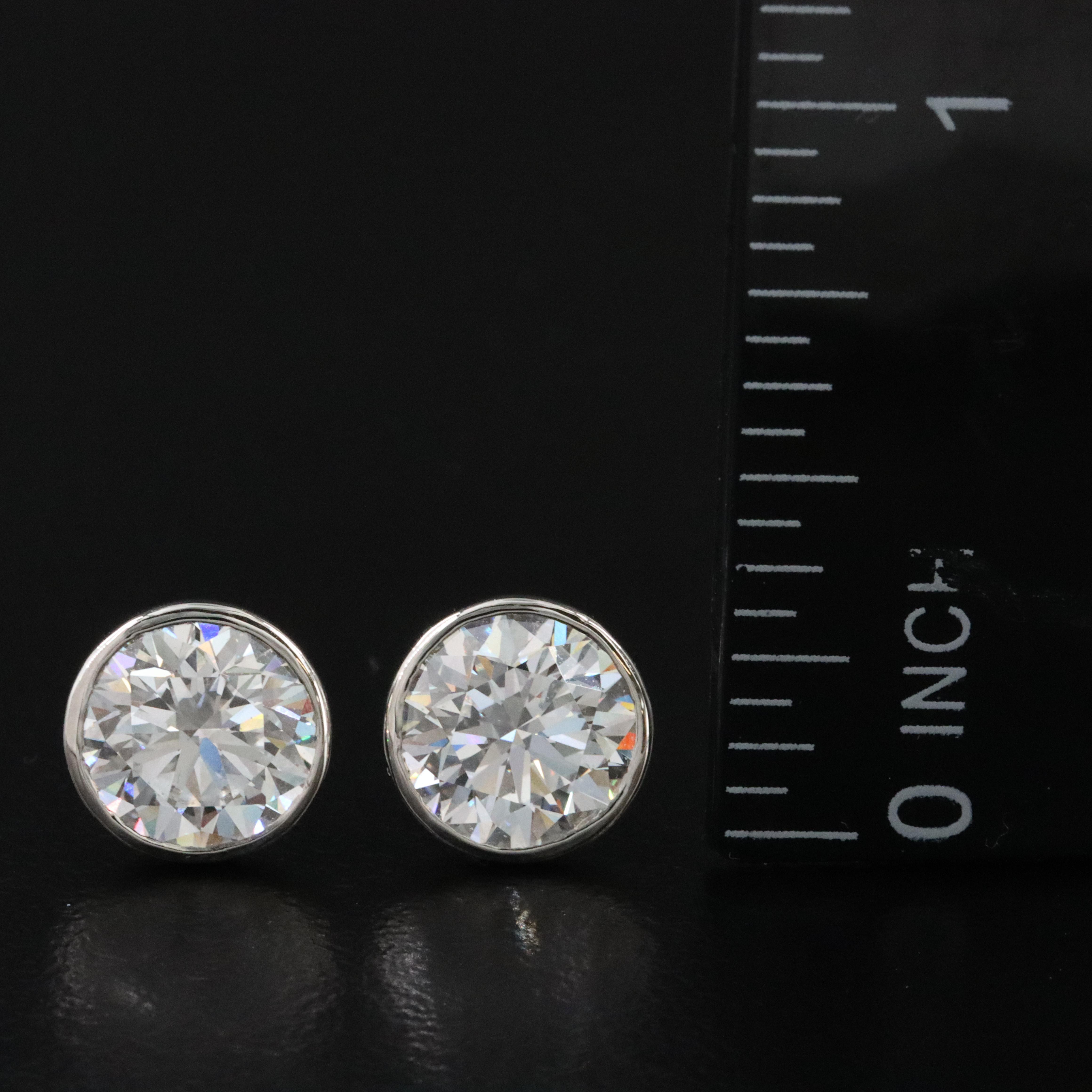Platinum 4.01 CT Lab Grown Diamond Stud Earrings with IGI Reports