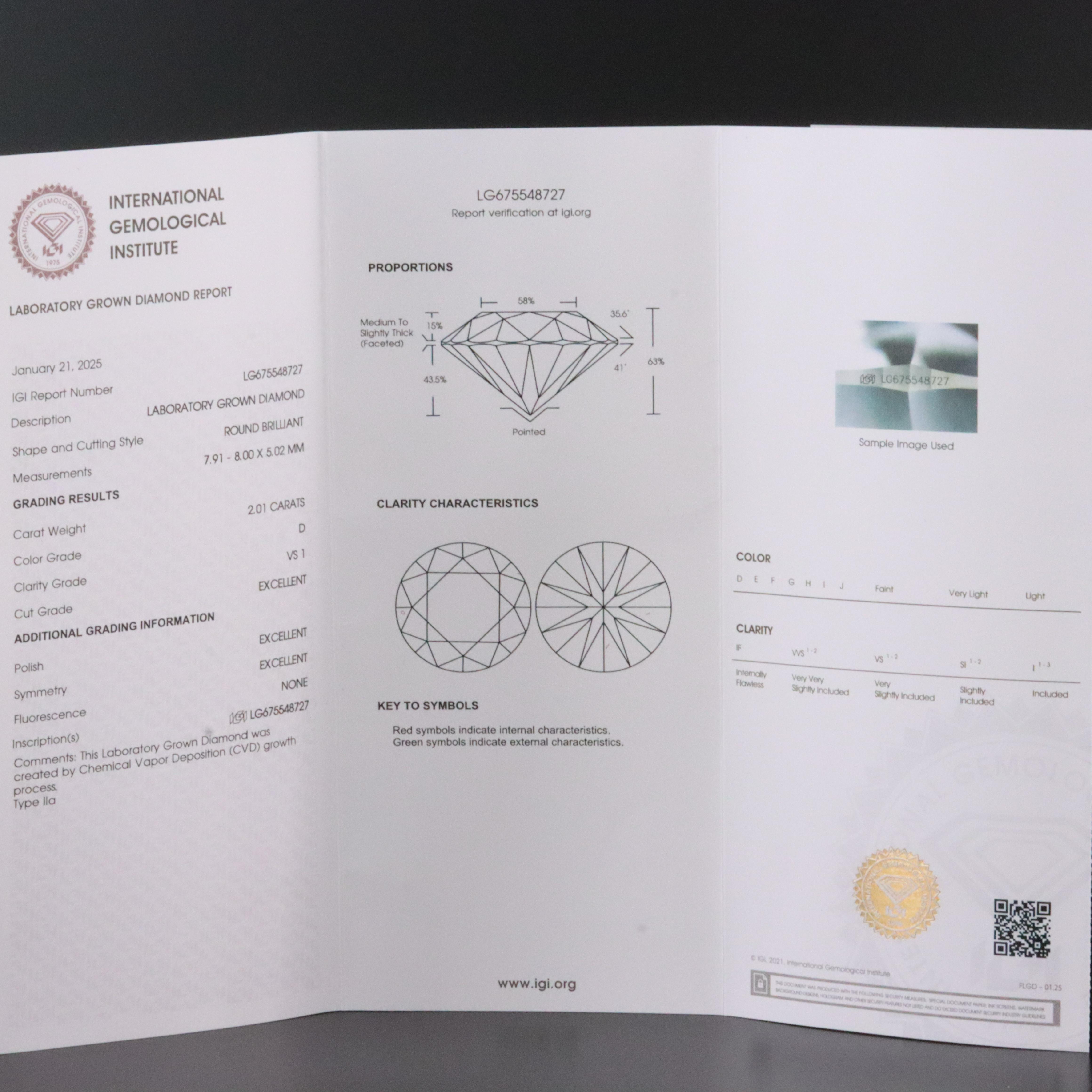 Platinum 4.01 CT Lab Grown Diamond Stud Earrings with IGI Reports