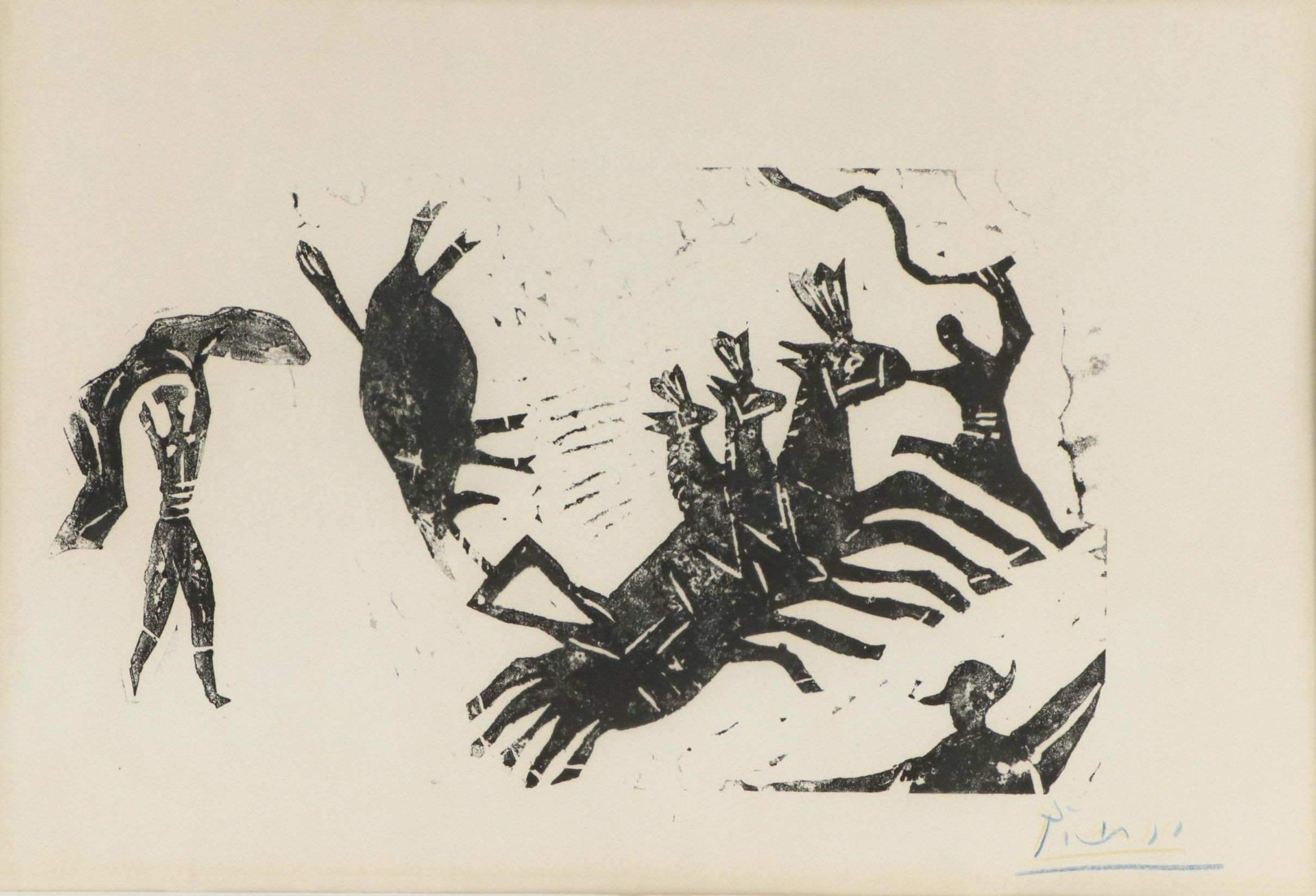 Pablo Picasso Lithograph of Bullfight Scenes, 1945