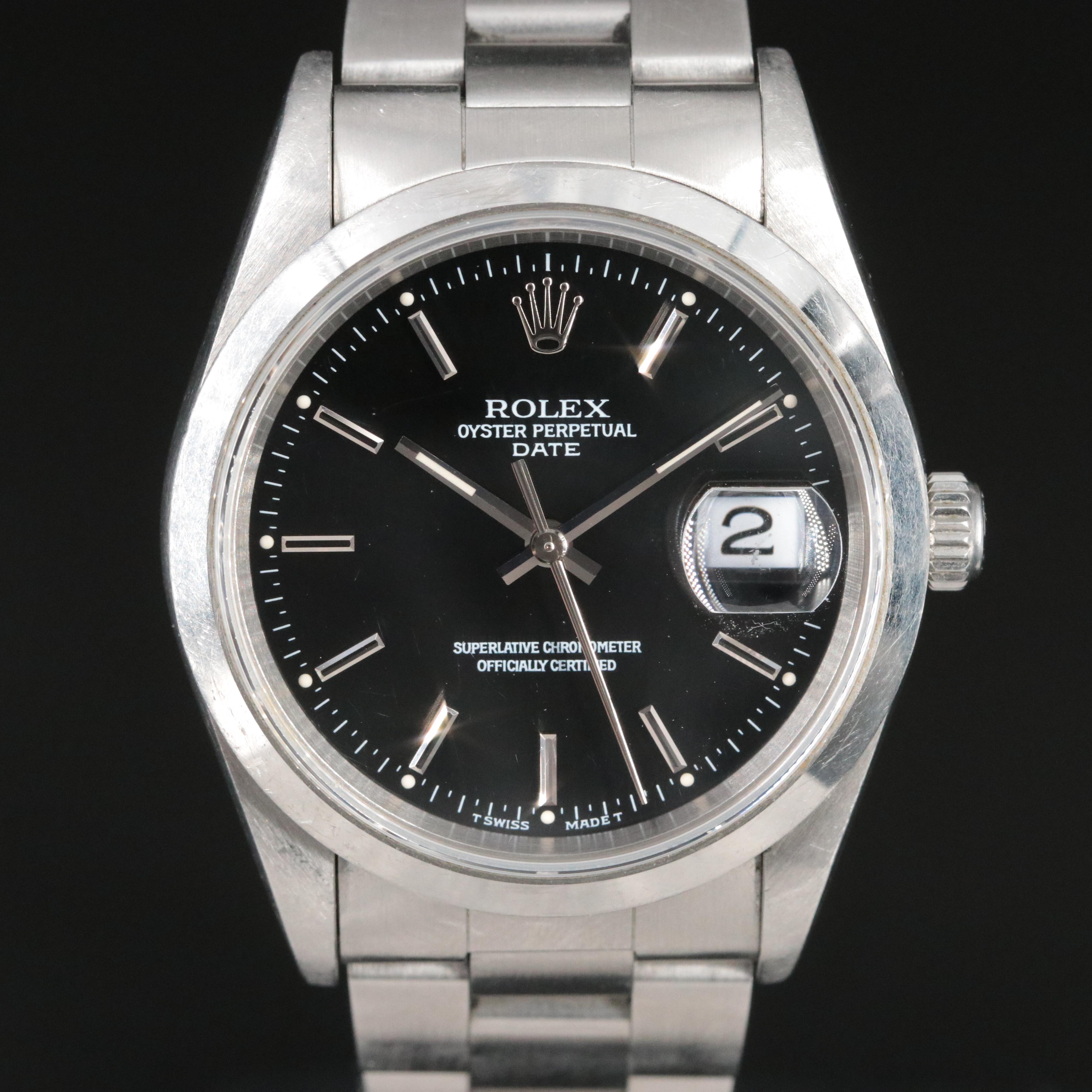 1996 Rolex 15200 Black Dial Oyster Perpetual Date Watch