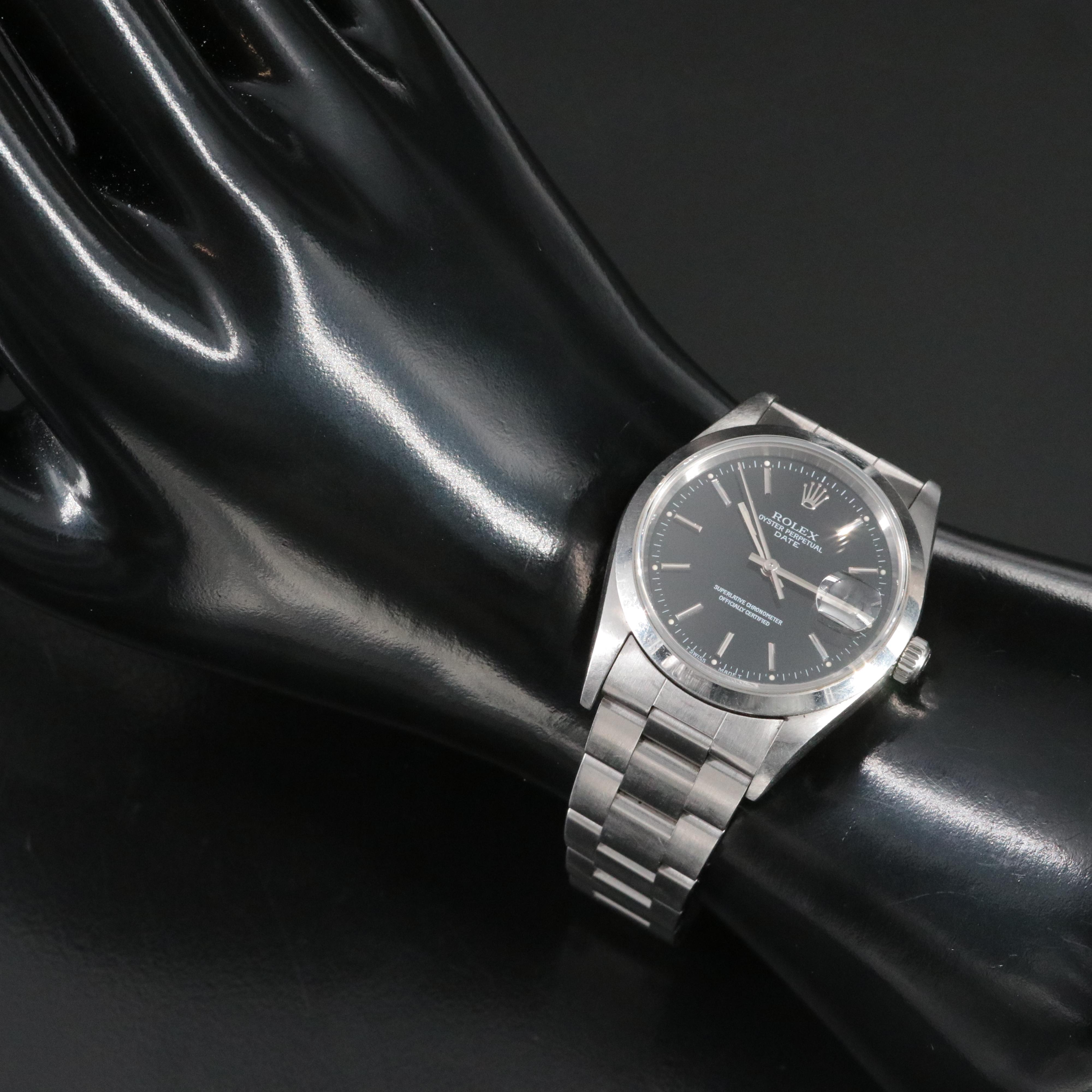 1996 Rolex 15200 Black Dial Oyster Perpetual Date Watch