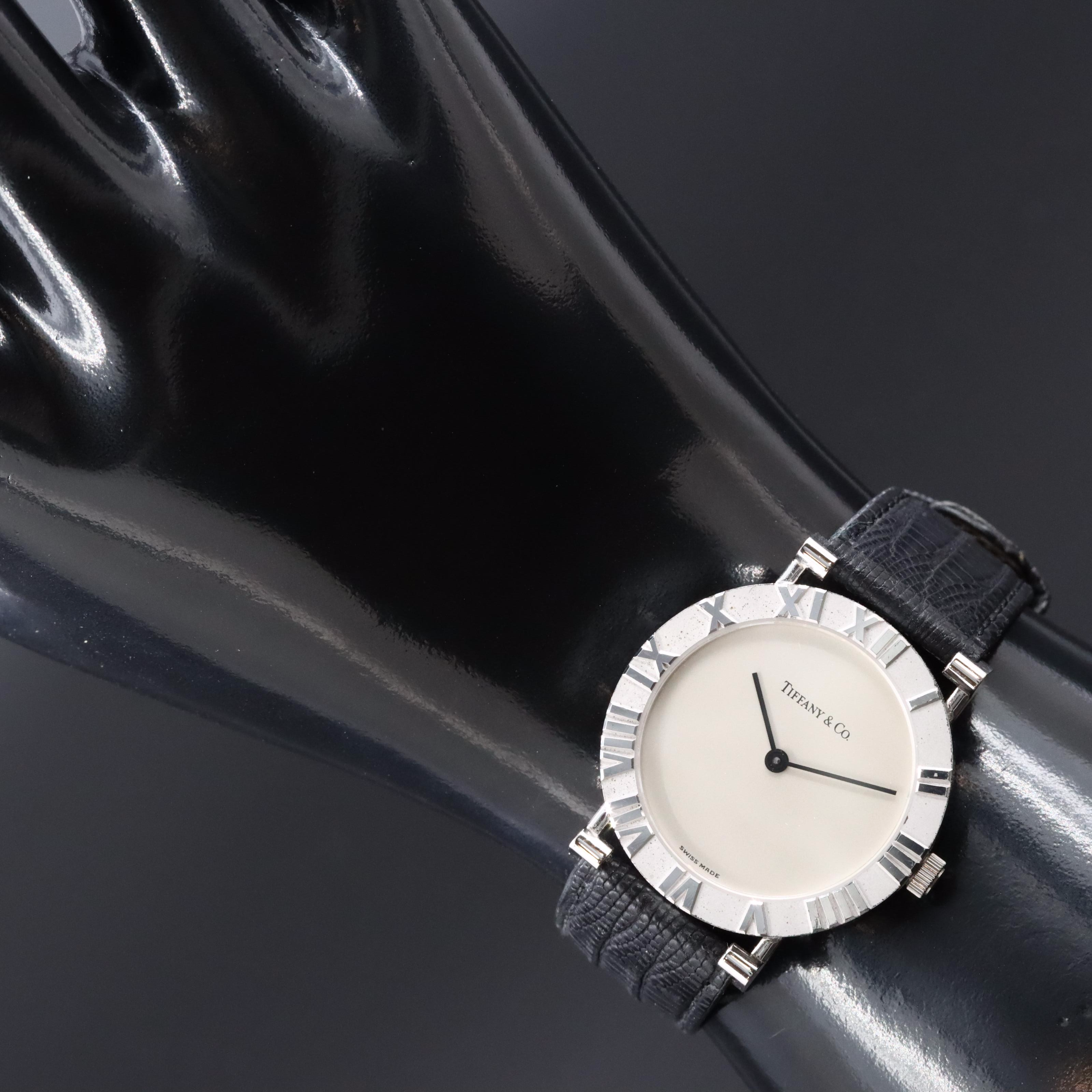 Tiffany & Co Atlas Sterling Silver 25 Year Service Award 31mm Quartz Watch M0640