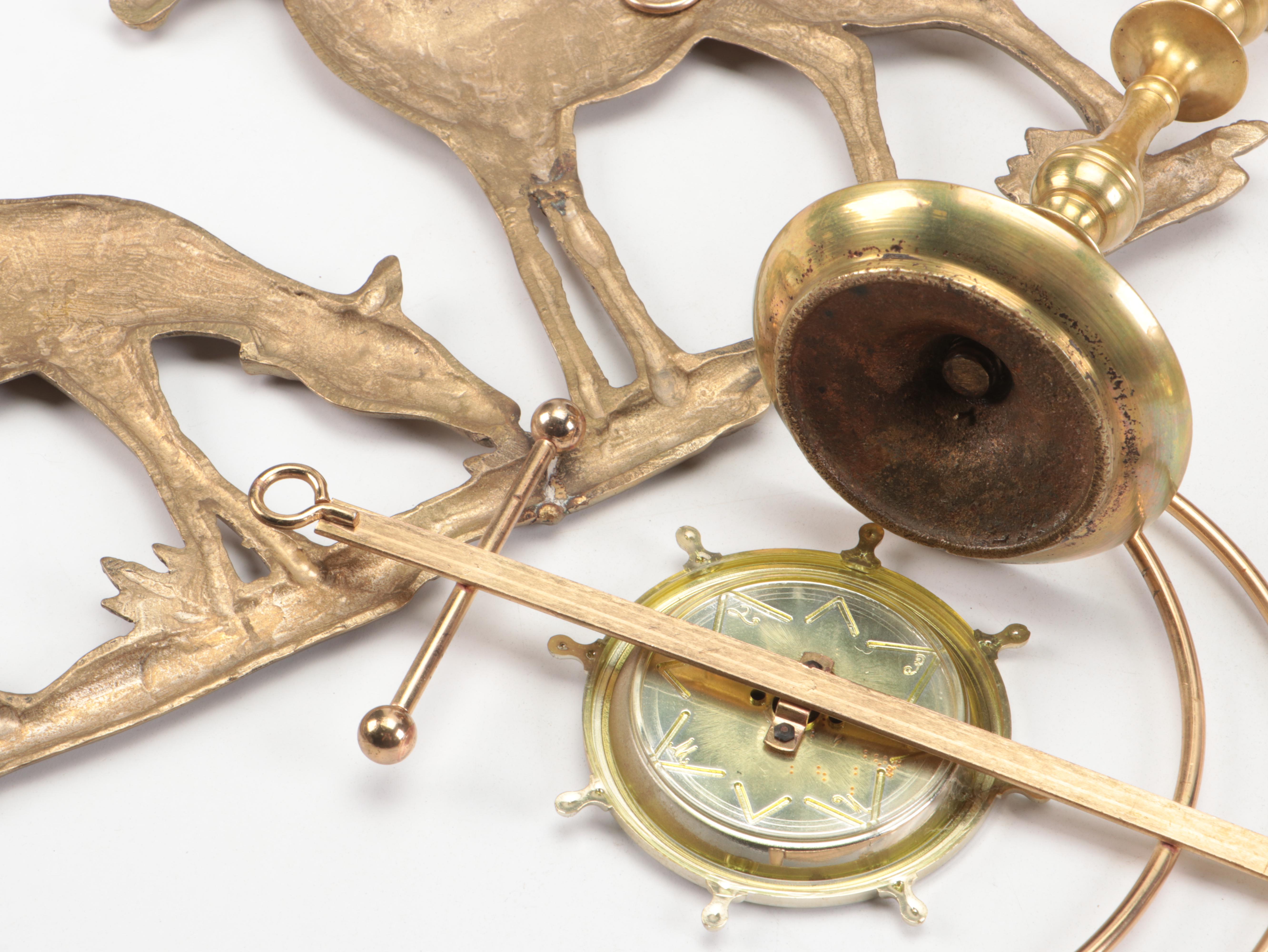 Virginia Metalcrafters Brass Leaf Dishes with Wall Hangings and Other Décor