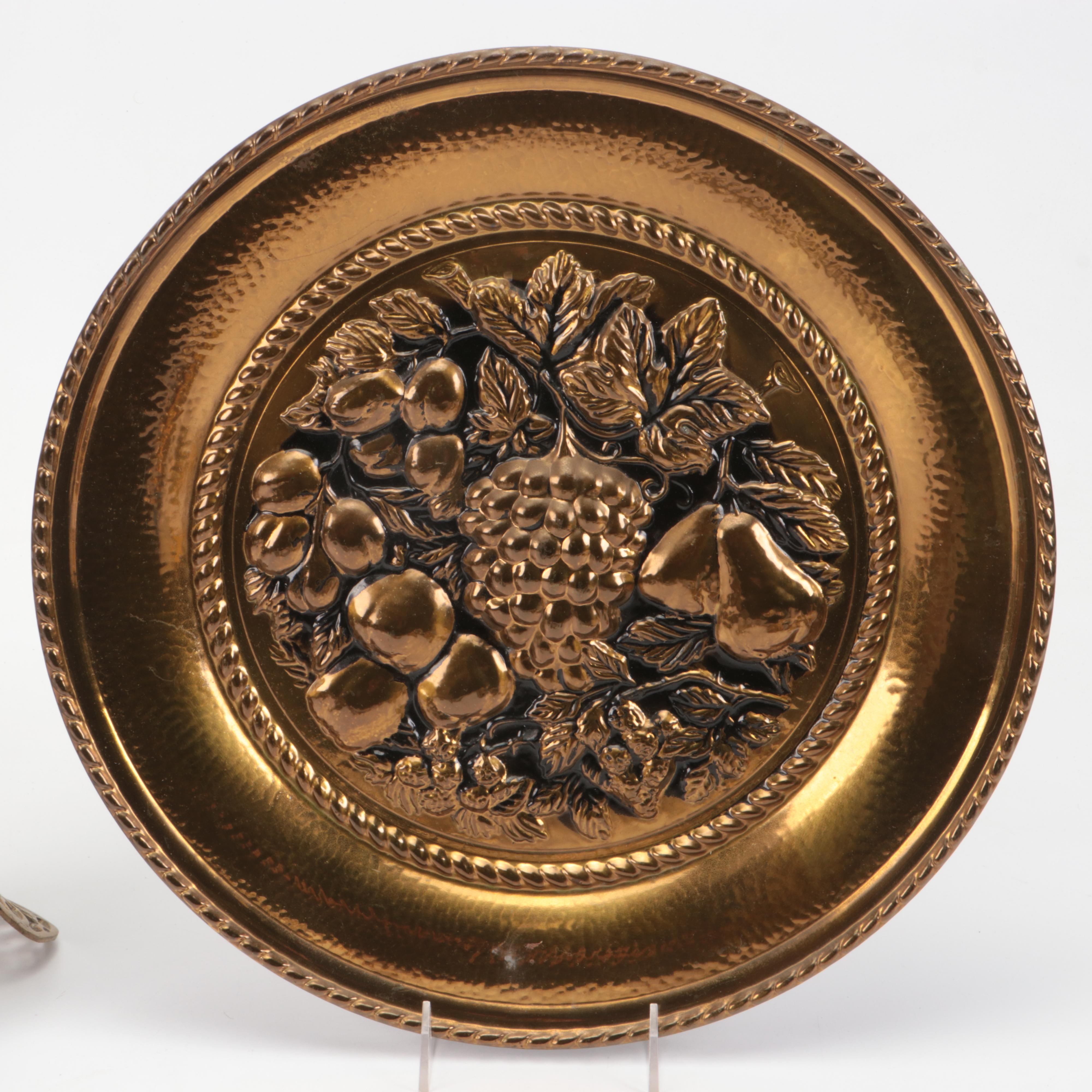 Virginia Metalcrafters Brass Leaf Dishes with Wall Hangings and Other Décor