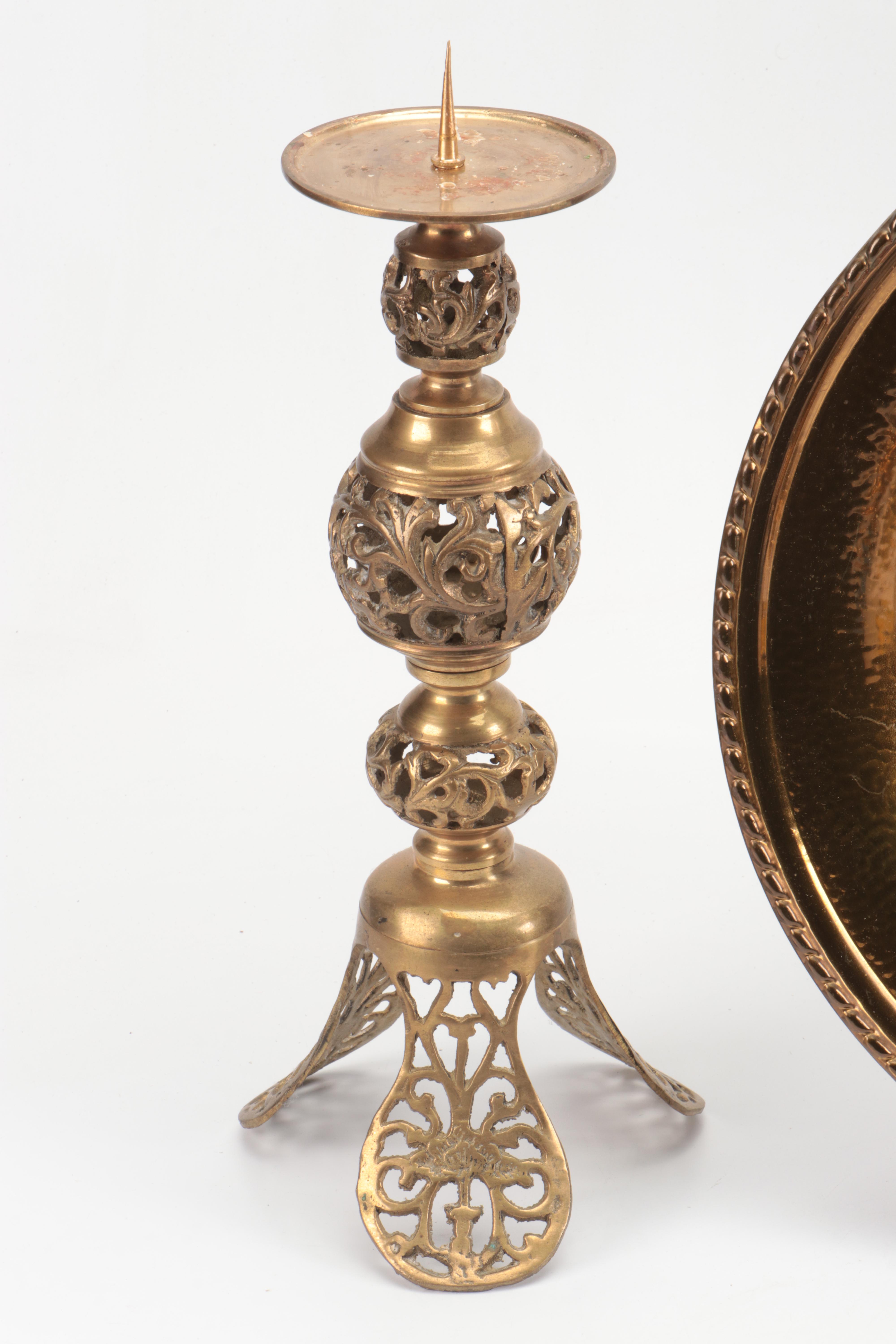 Virginia Metalcrafters Brass Leaf Dishes with Wall Hangings and Other Décor