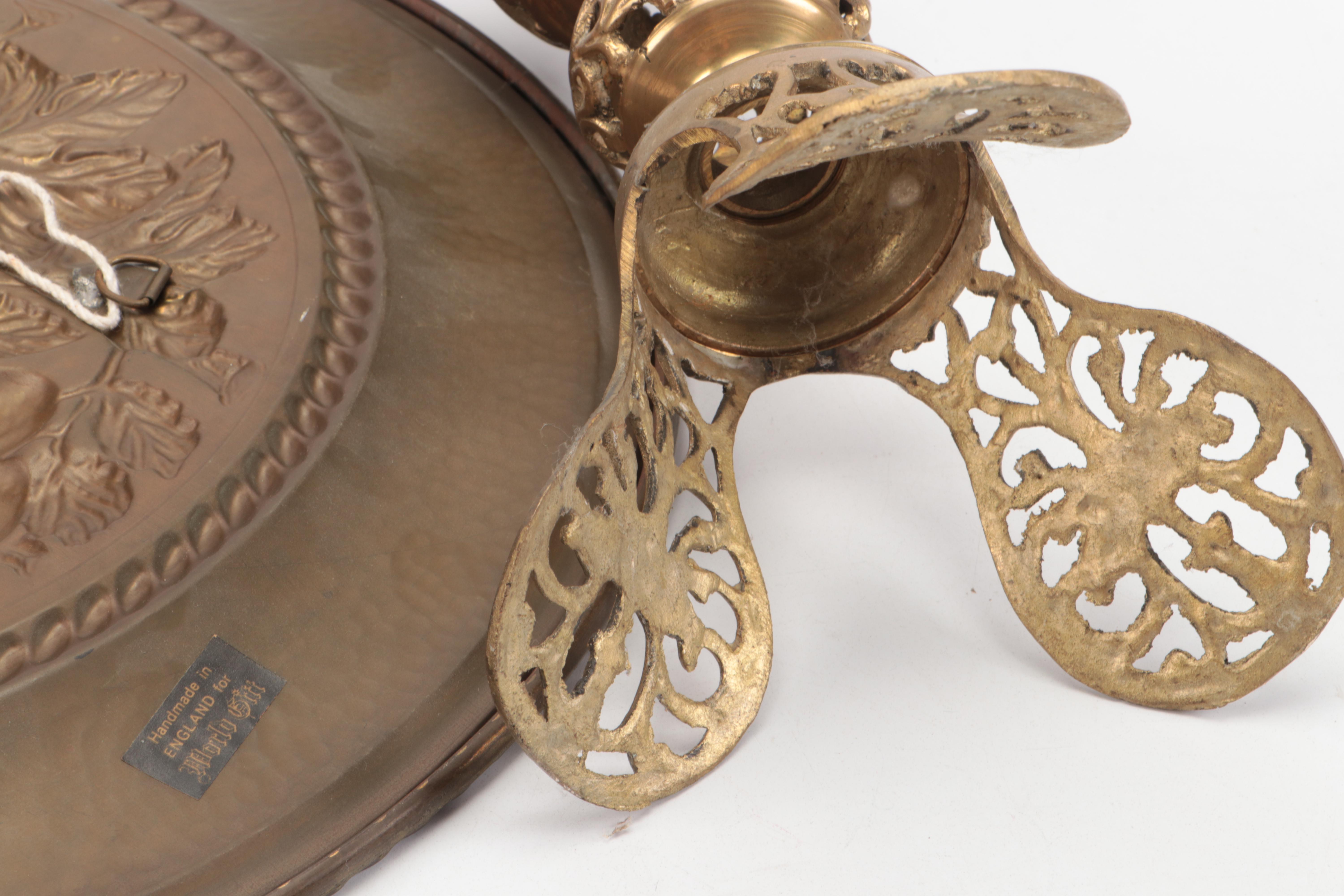 Virginia Metalcrafters Brass Leaf Dishes with Wall Hangings and Other Décor