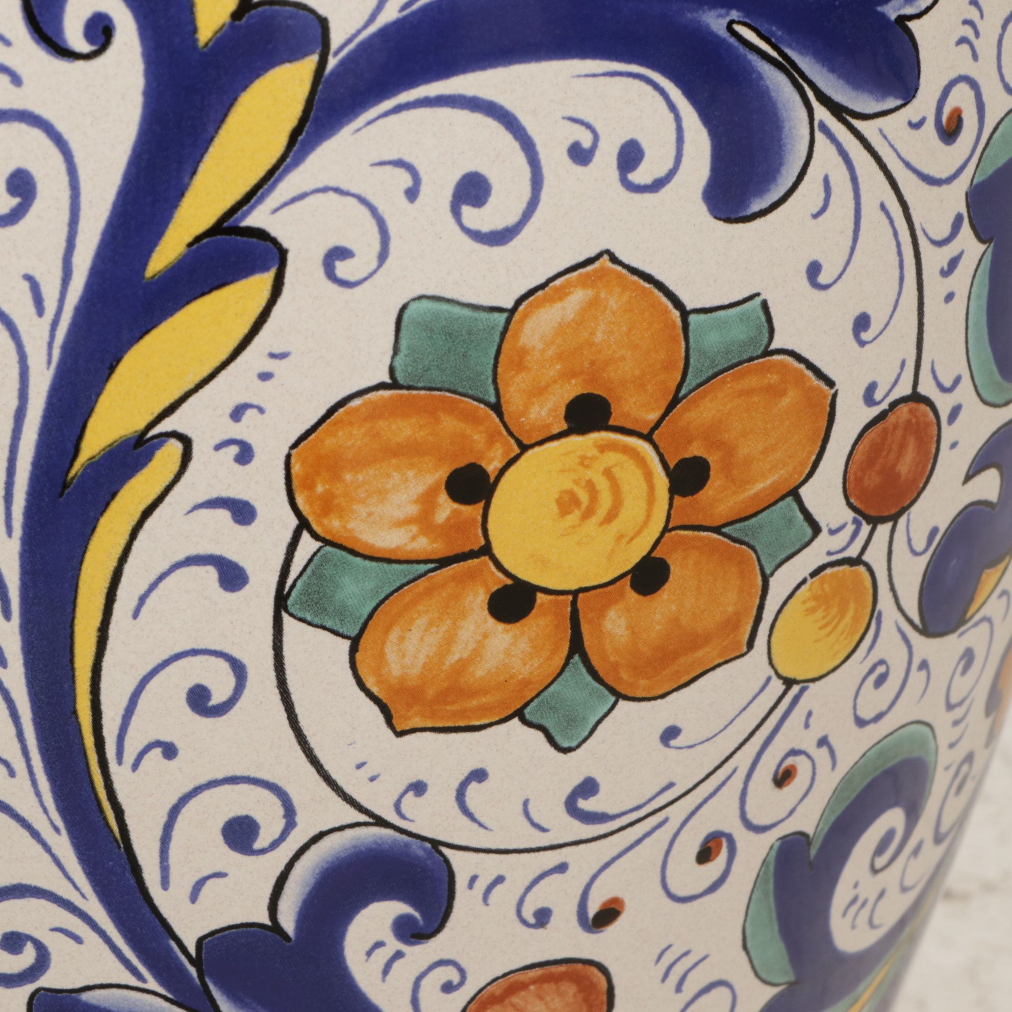 Italian Deruta "Ricco" Faience Umbrella Stand Floor Vase