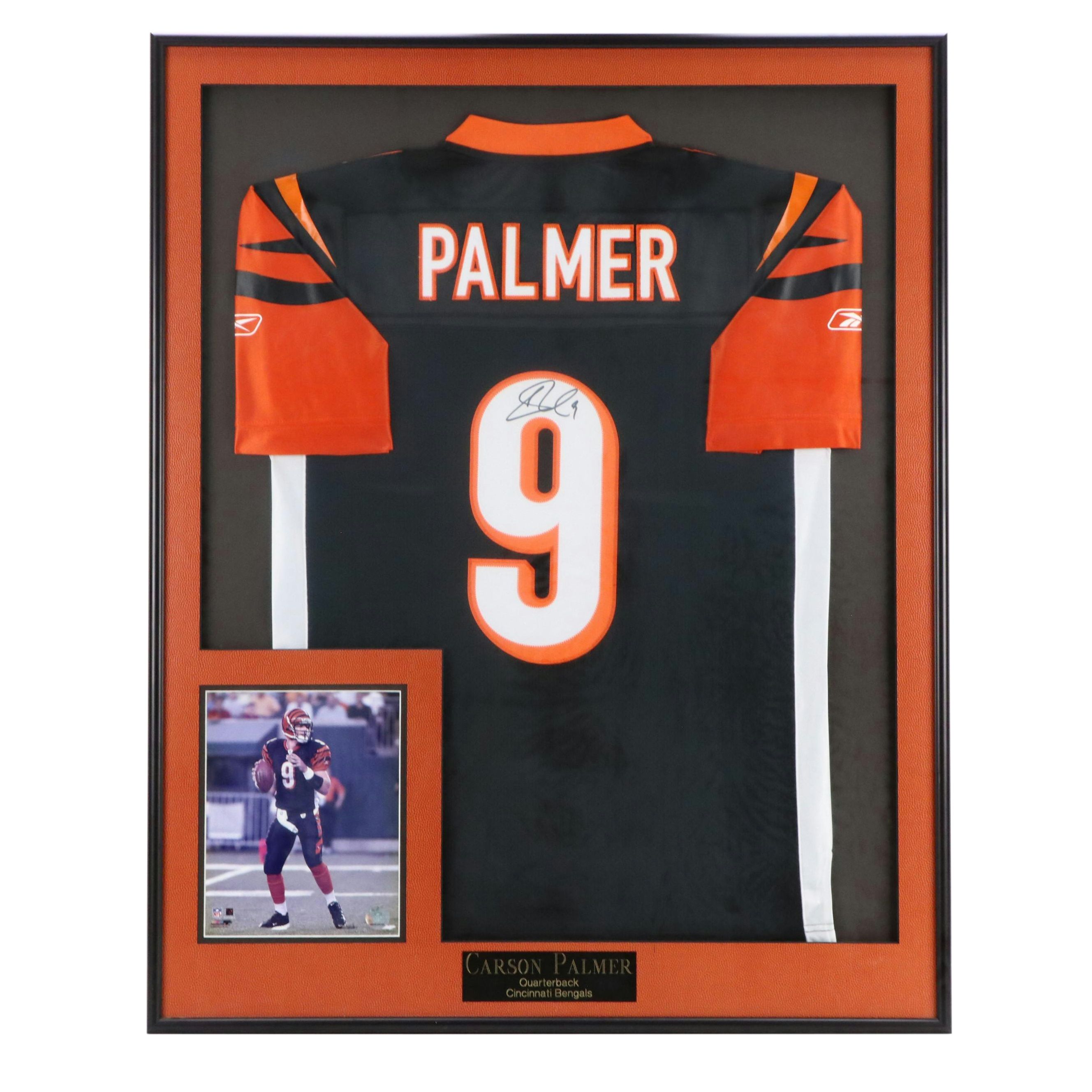 Carson Palmer Signed Cincinnati Bengals Reebok Football Jersey in Matted Display