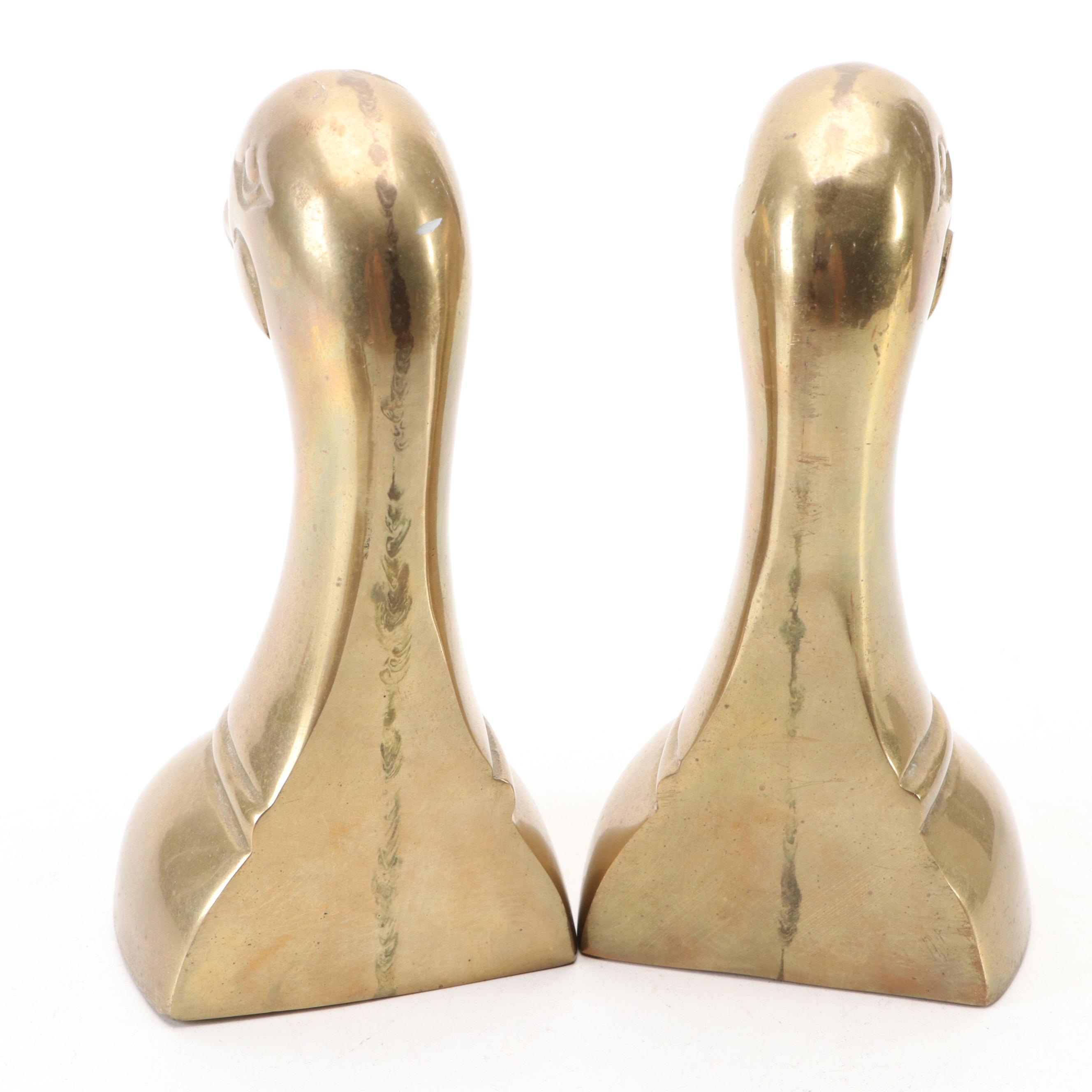 Handcrafted "Green Wing Teal" Duck Decoy with Brass Duck Office Accessories