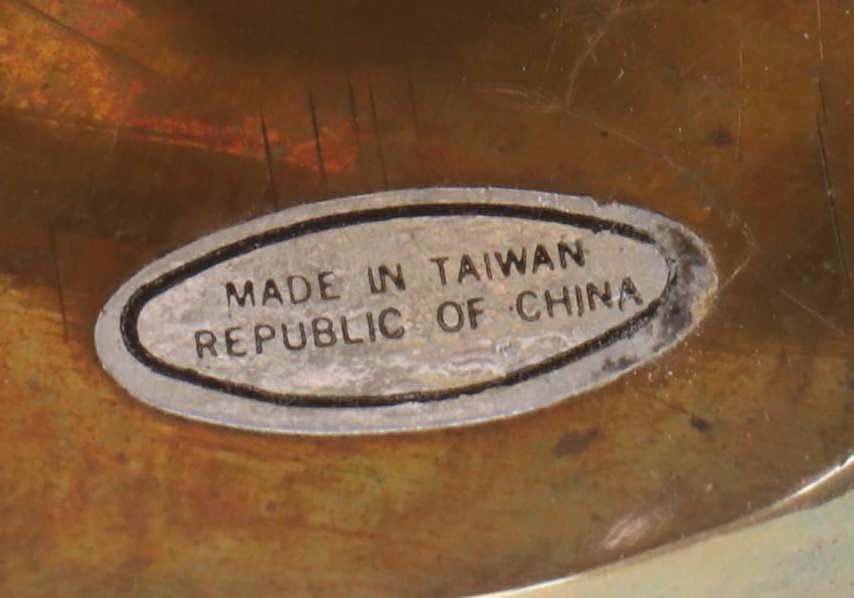 Handcrafted "Green Wing Teal" Duck Decoy with Brass Duck Office Accessories