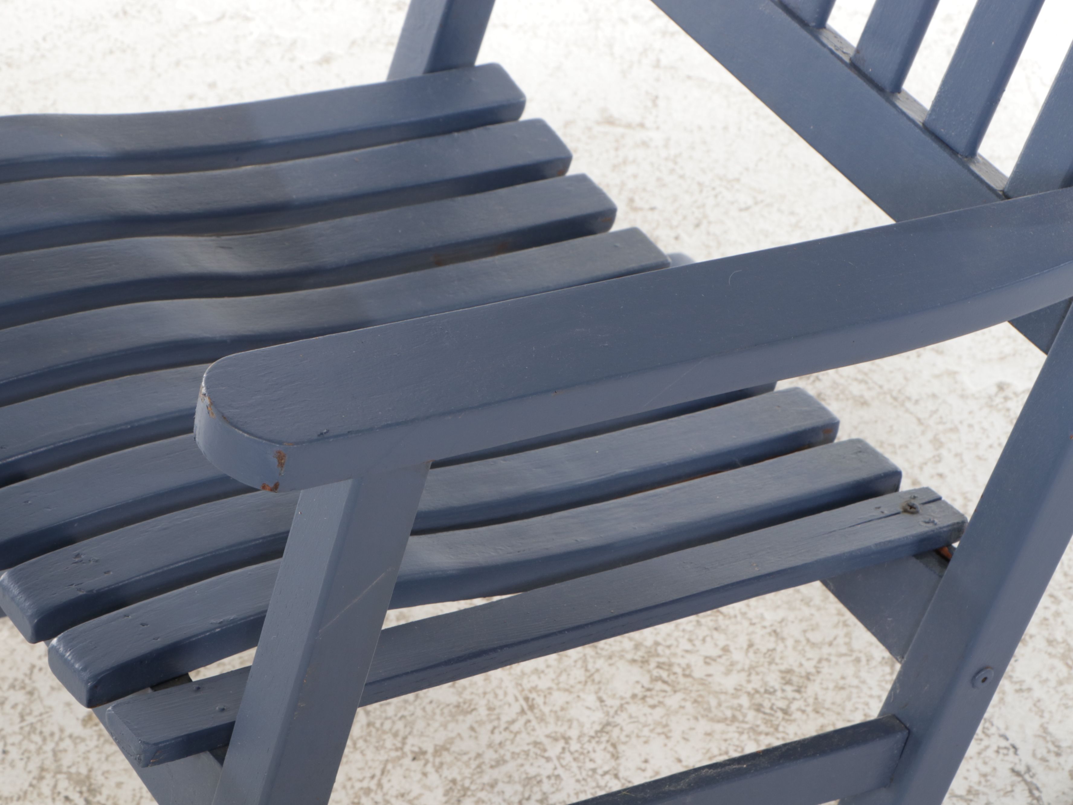 Pair of Ebel Blue-Painted Wood Rocking Chairs