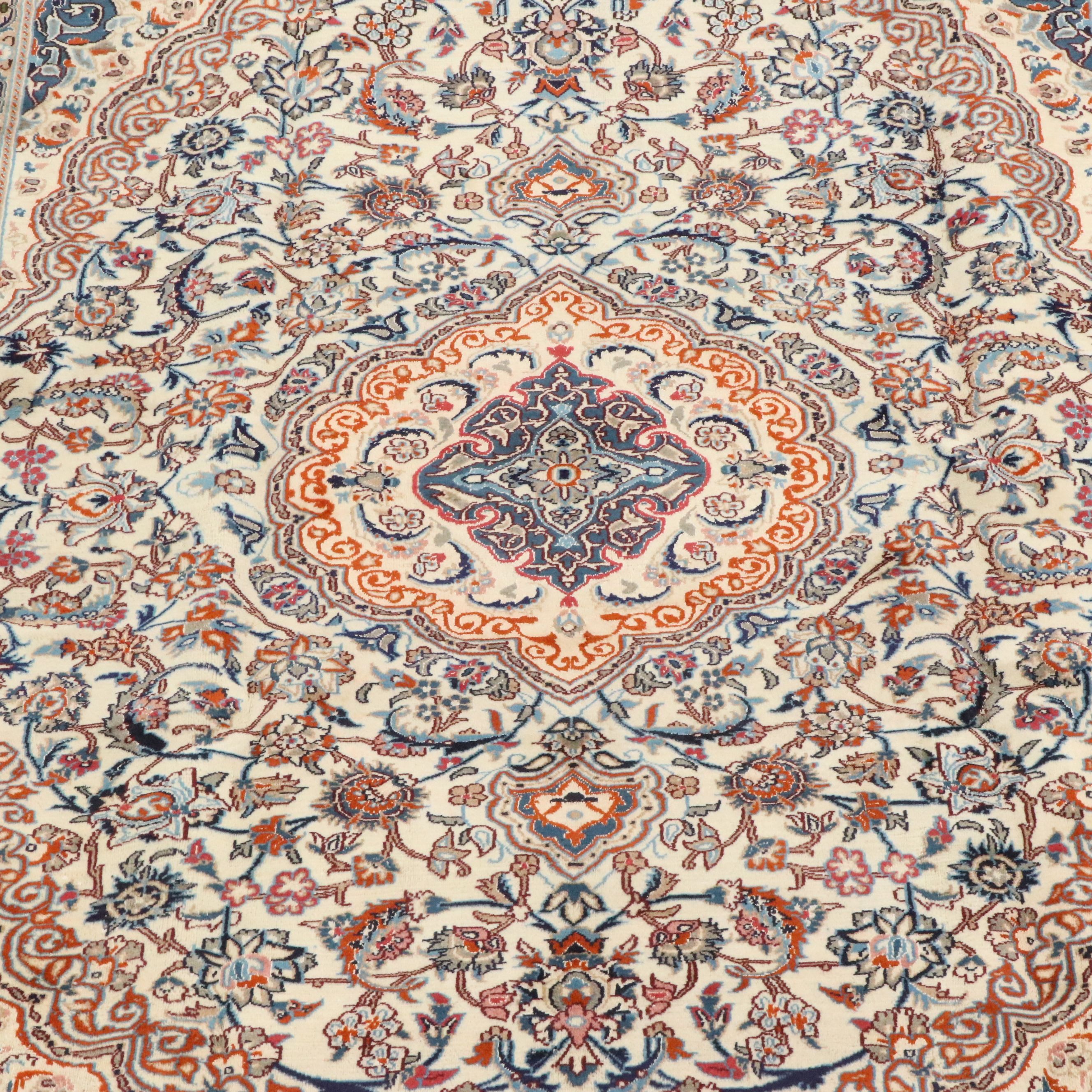 8' x 11' Hand-Knotted Indo-Persian Nain Area Rug