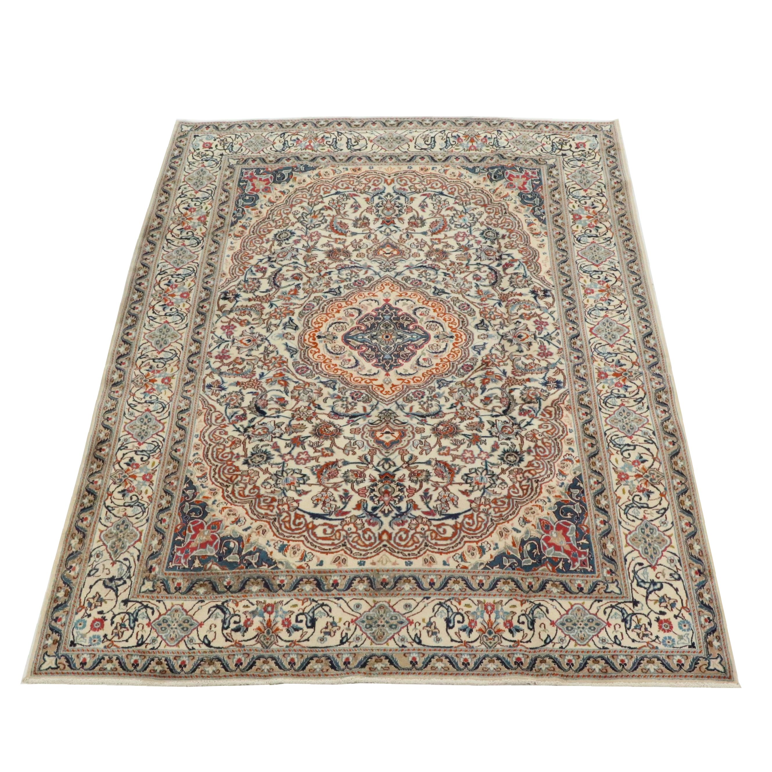 8' x 11' Hand-Knotted Indo-Persian Nain Area Rug