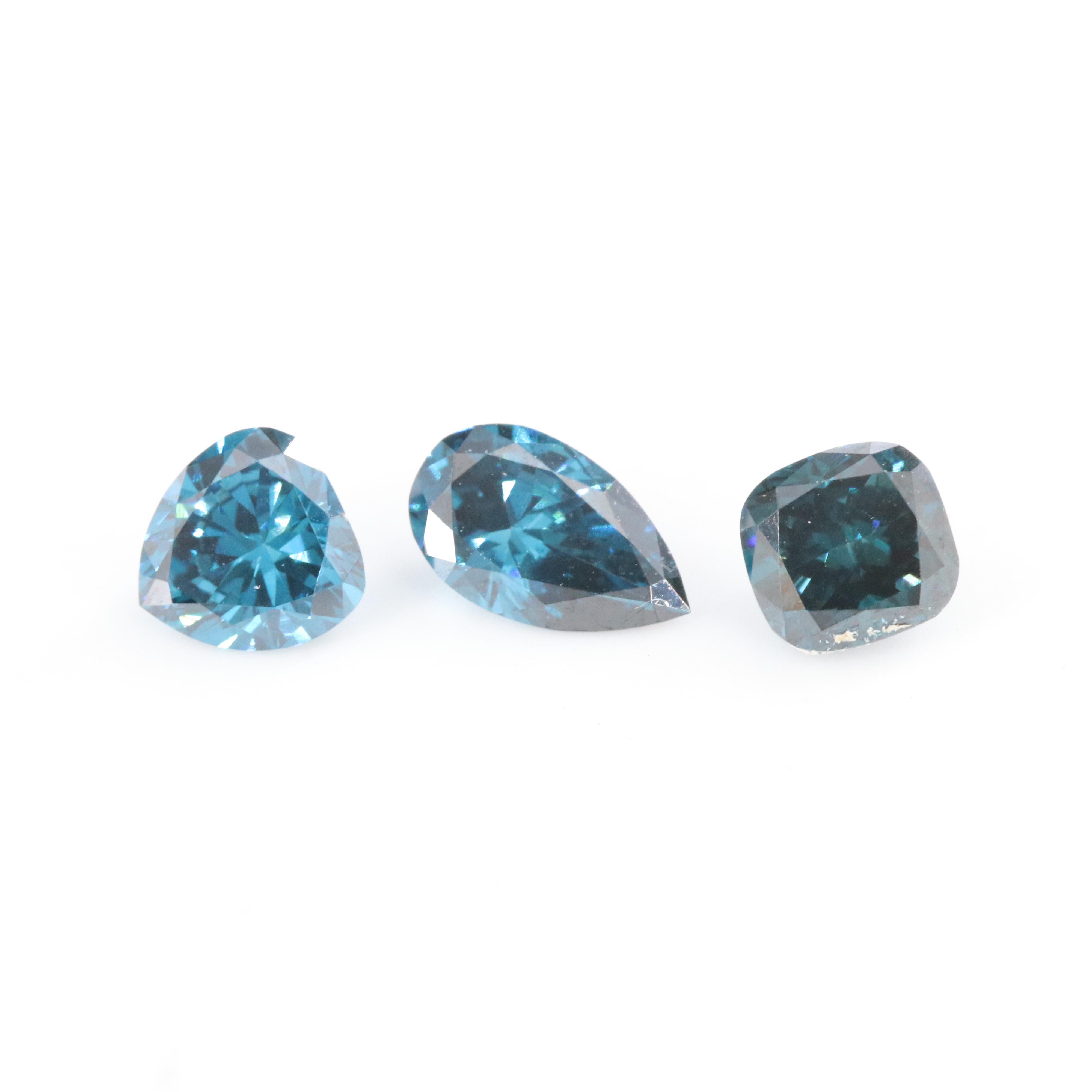 Loose 2.54 CTW Fancy Blue Lab Grown Diamond