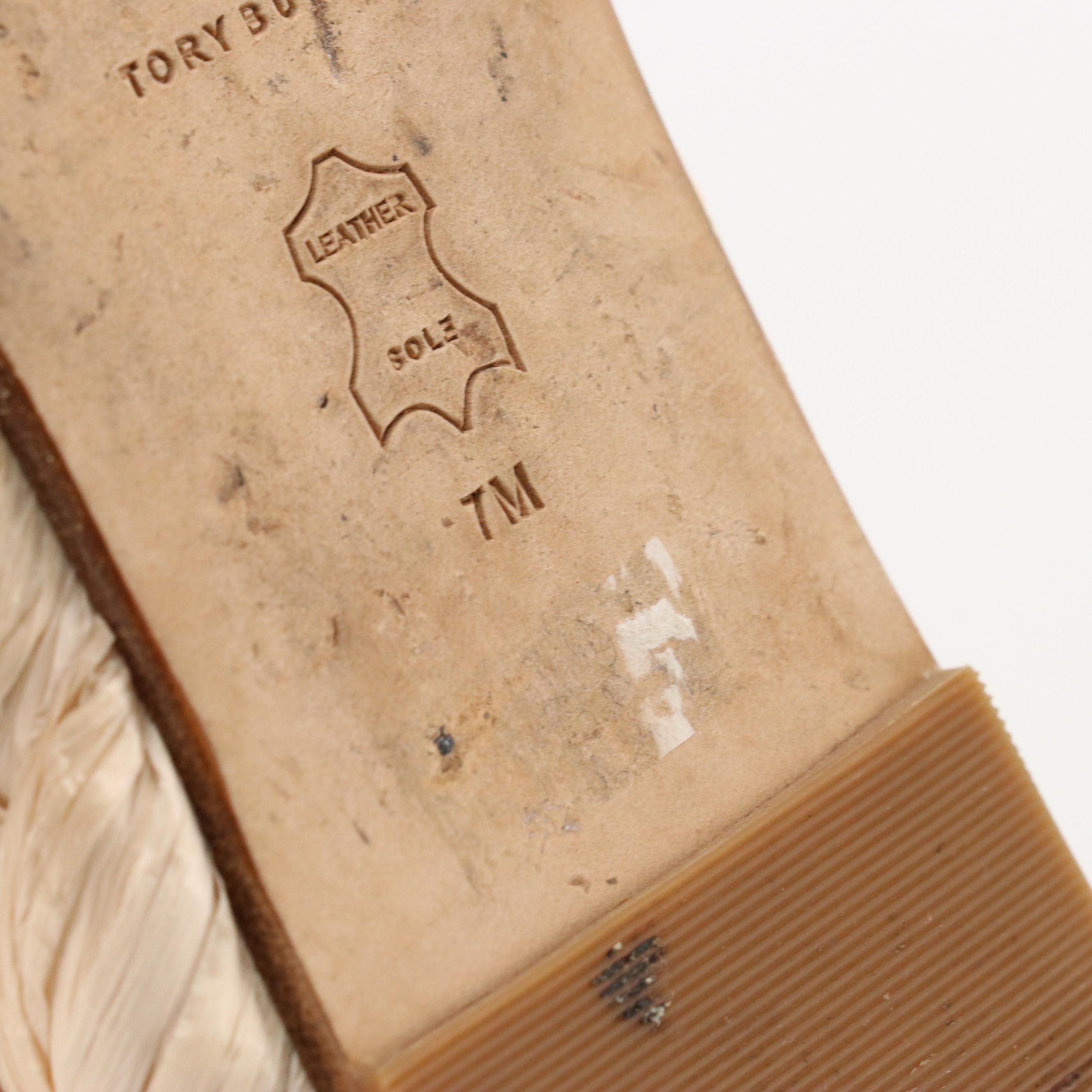 Tory Birch Ankle Strap Raffia Wedge Heels