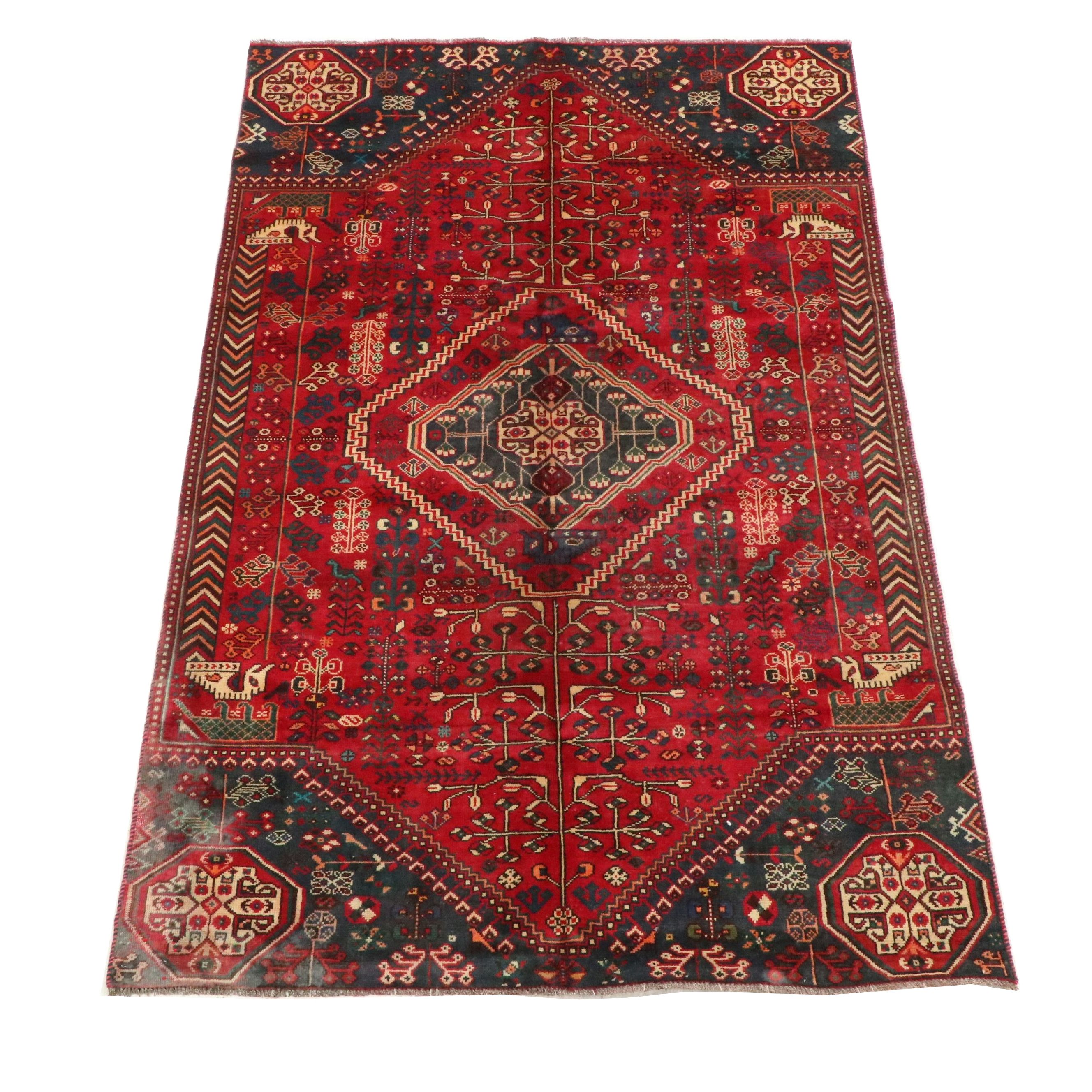 5'2 x 8'7 Hand-Knotted Indo-Persian Qashqai Area Rug