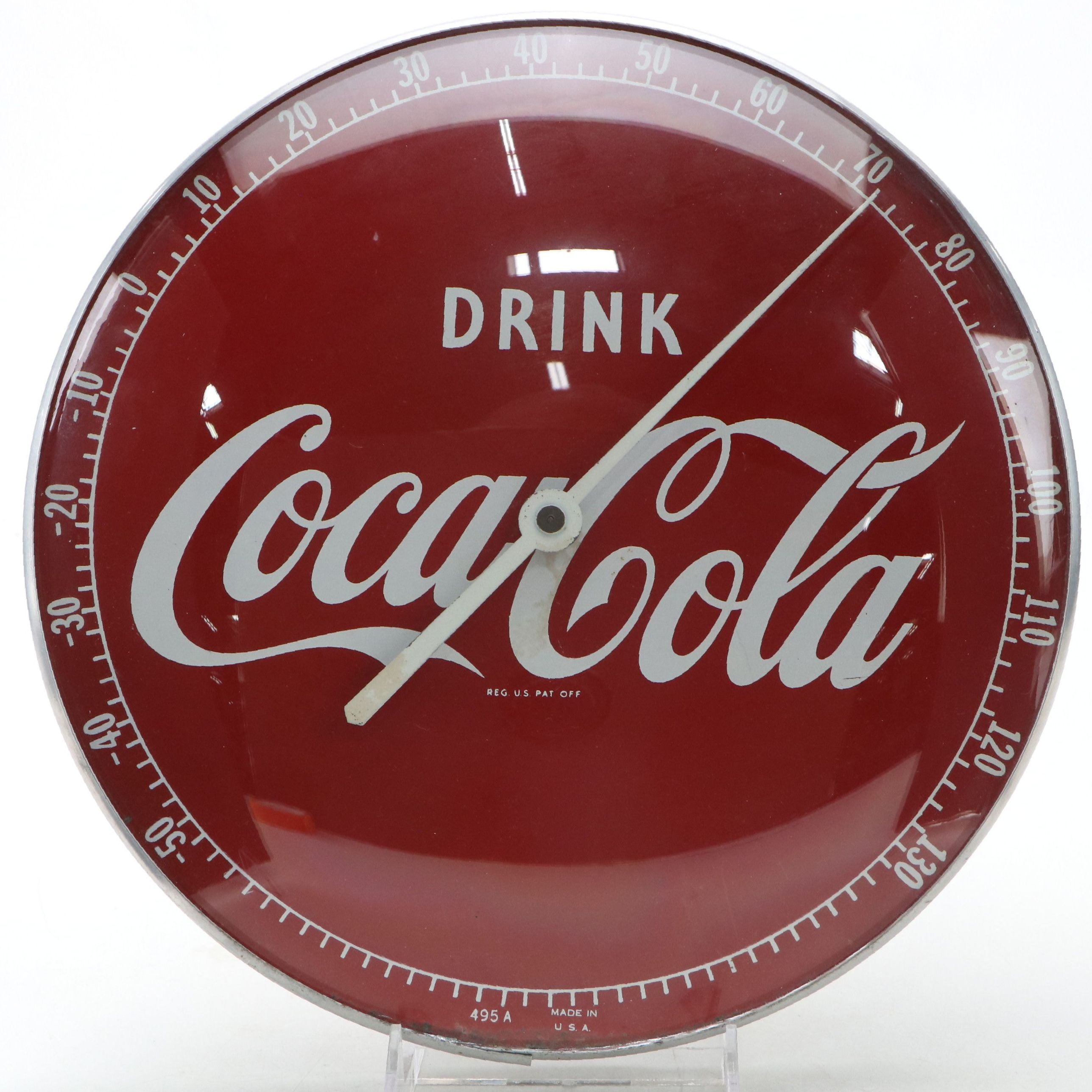 Drink Coca-Cola Advertising Thermometer, Mid-20th Century