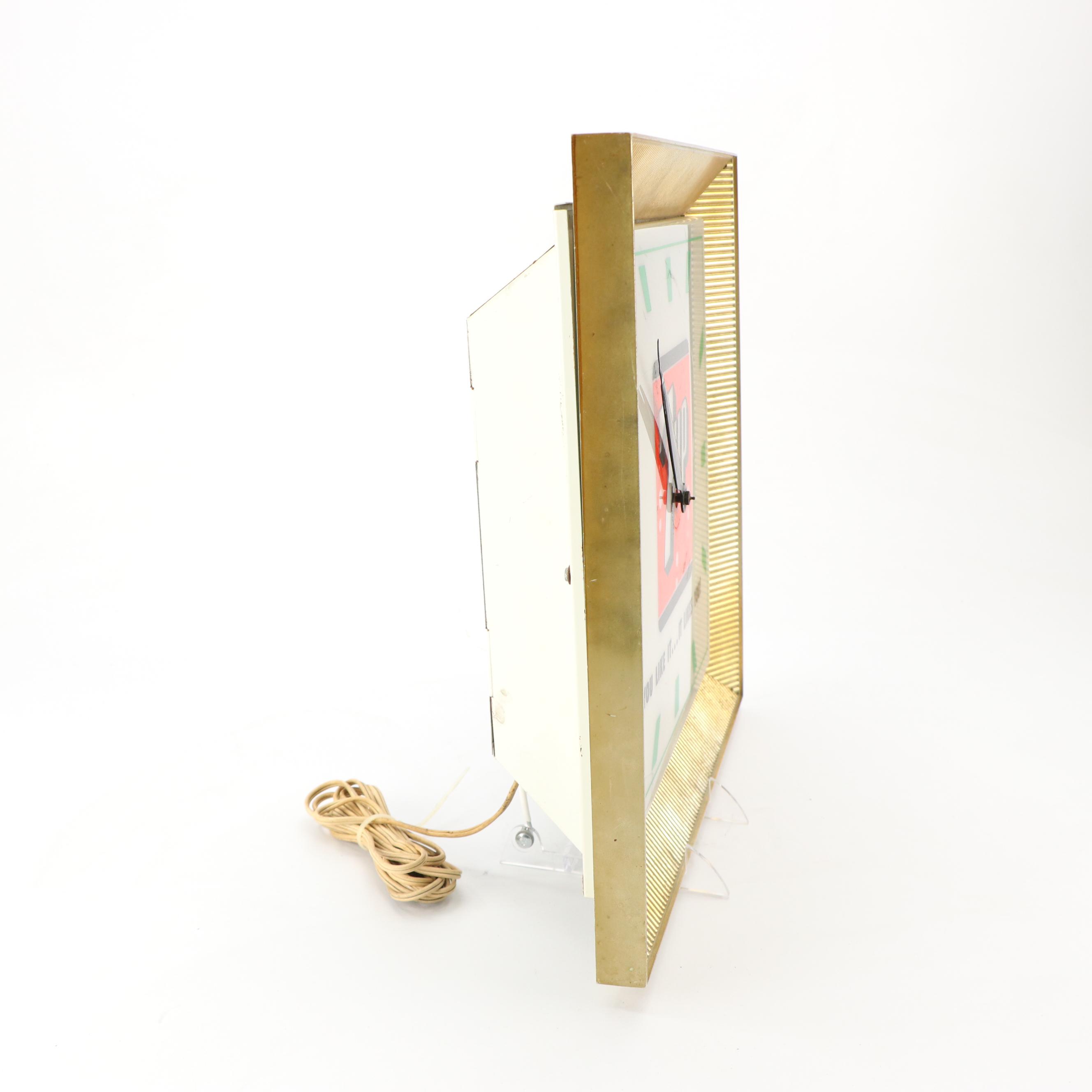 7UP "You Like It...It Likes You!" Advertisement Wall Clock, 1960s