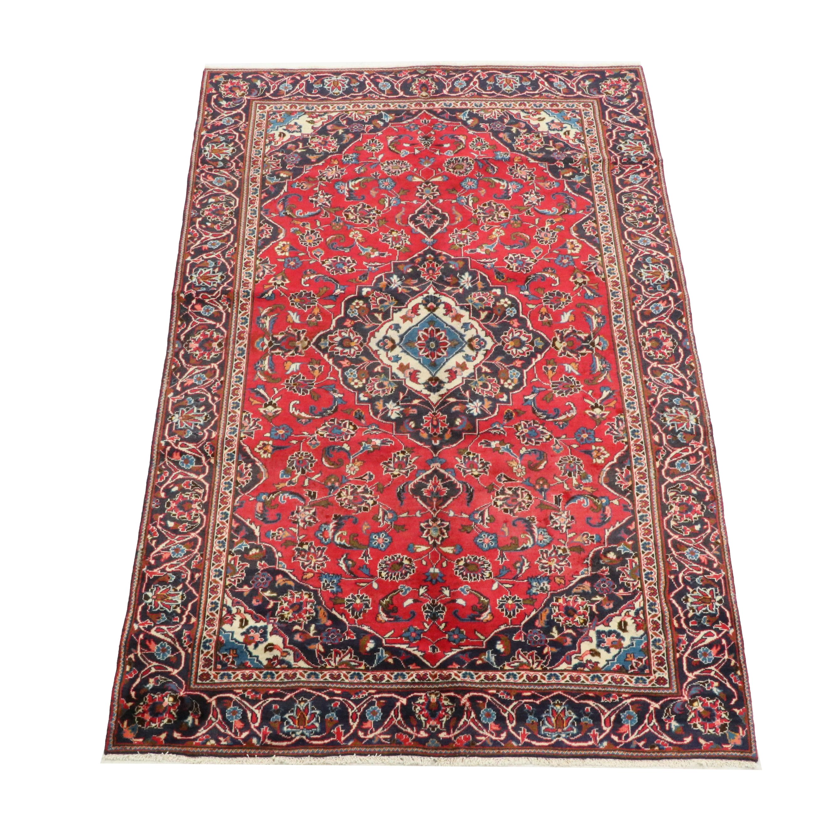 5'11 x 9'4 Hand-Knotted Persian Mashhad Area Rug