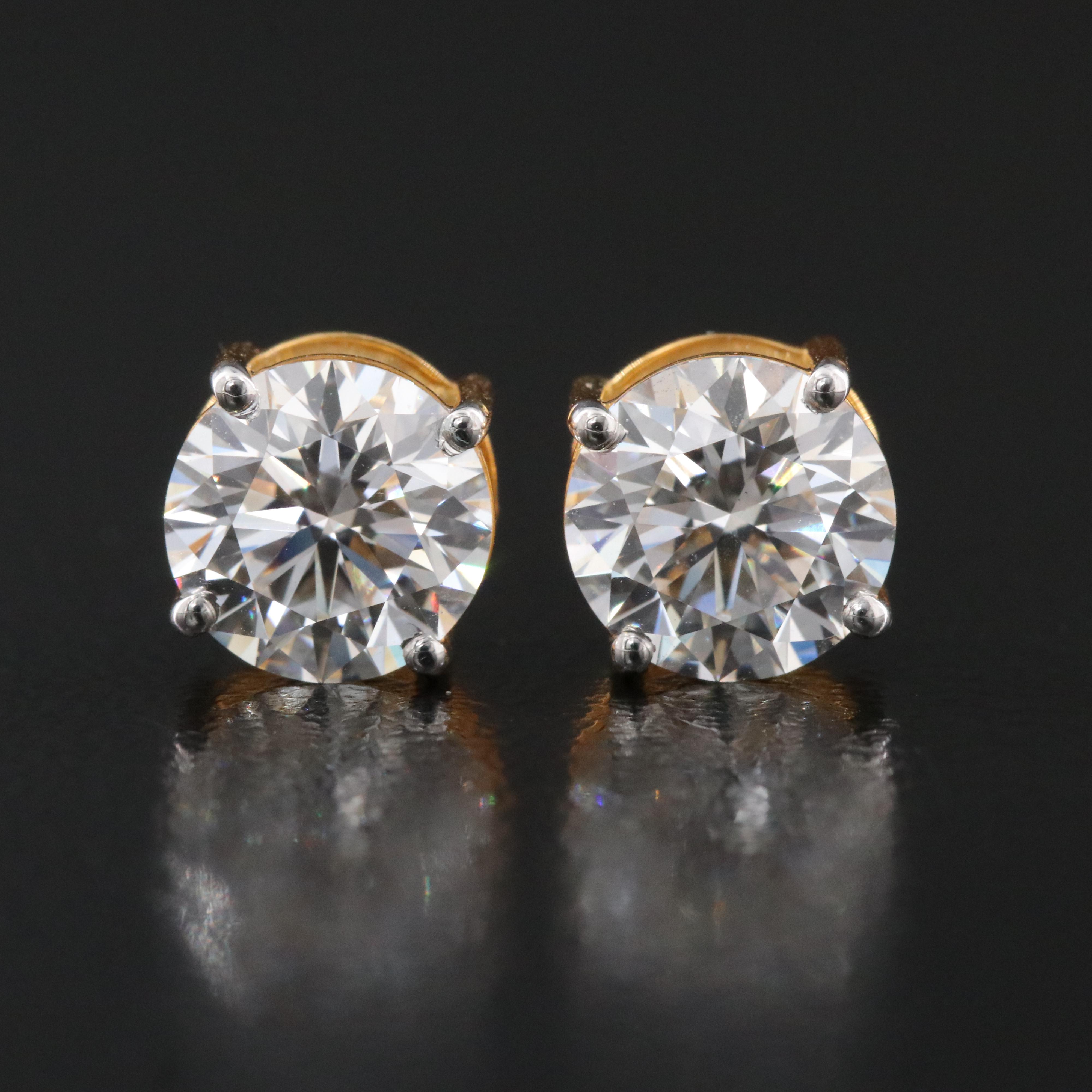 14K 2.19 CTW Lab Grown Diamond Stud Earrings with IGI Reports