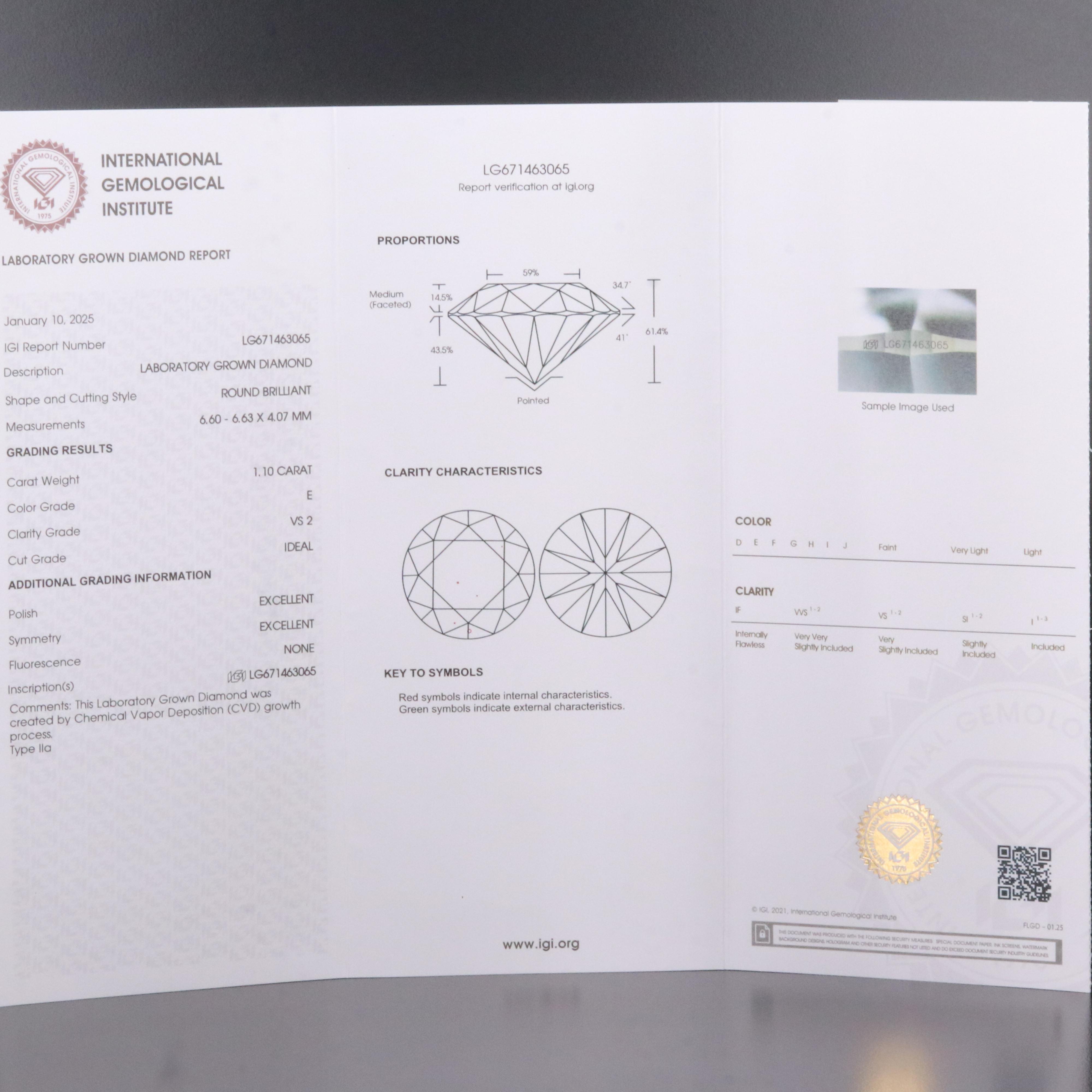 14K 2.19 CTW Lab Grown Diamond Stud Earrings with IGI Reports