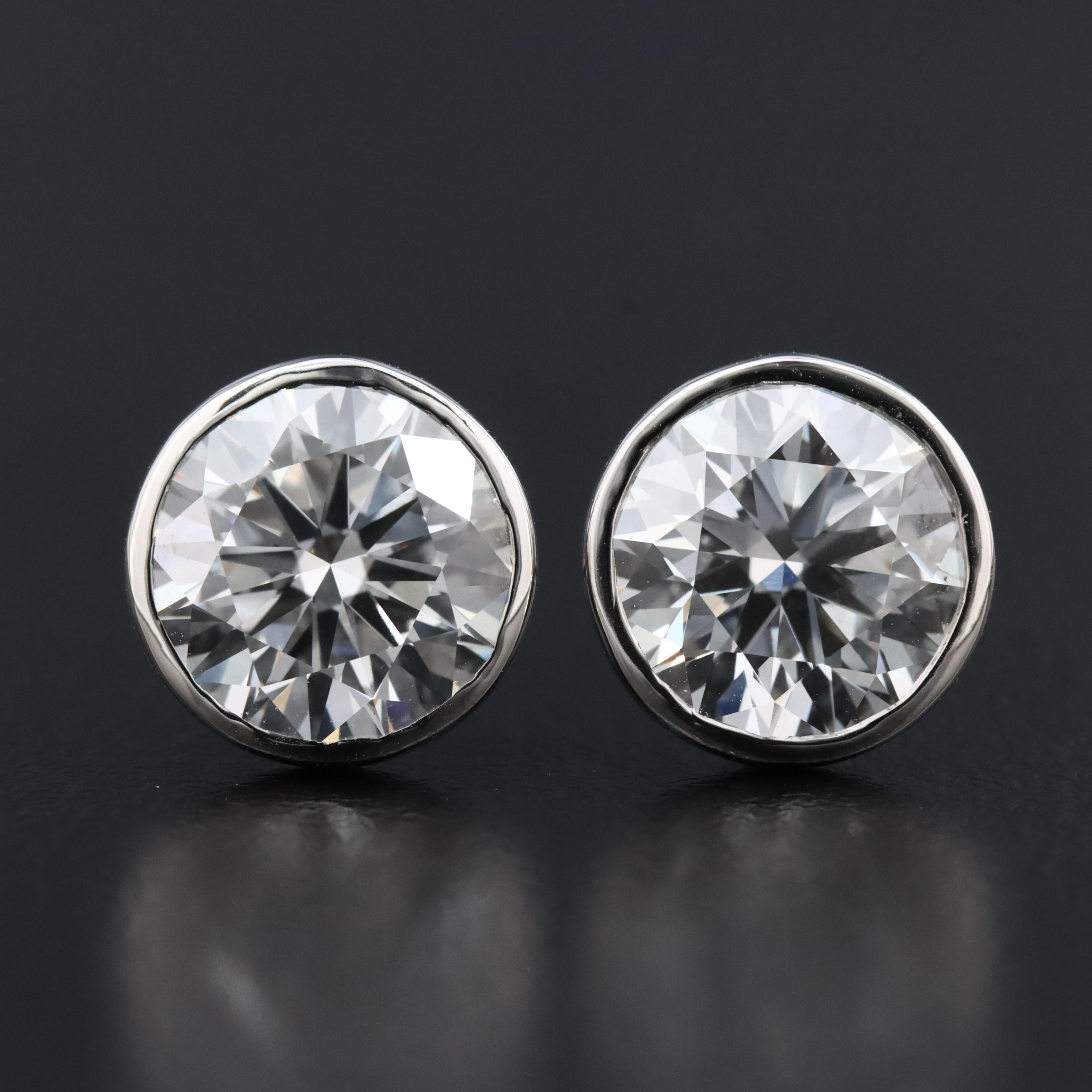 Platinum 4.74 CTW Lab Grown Diamond Stud Earrings with IGI Reports