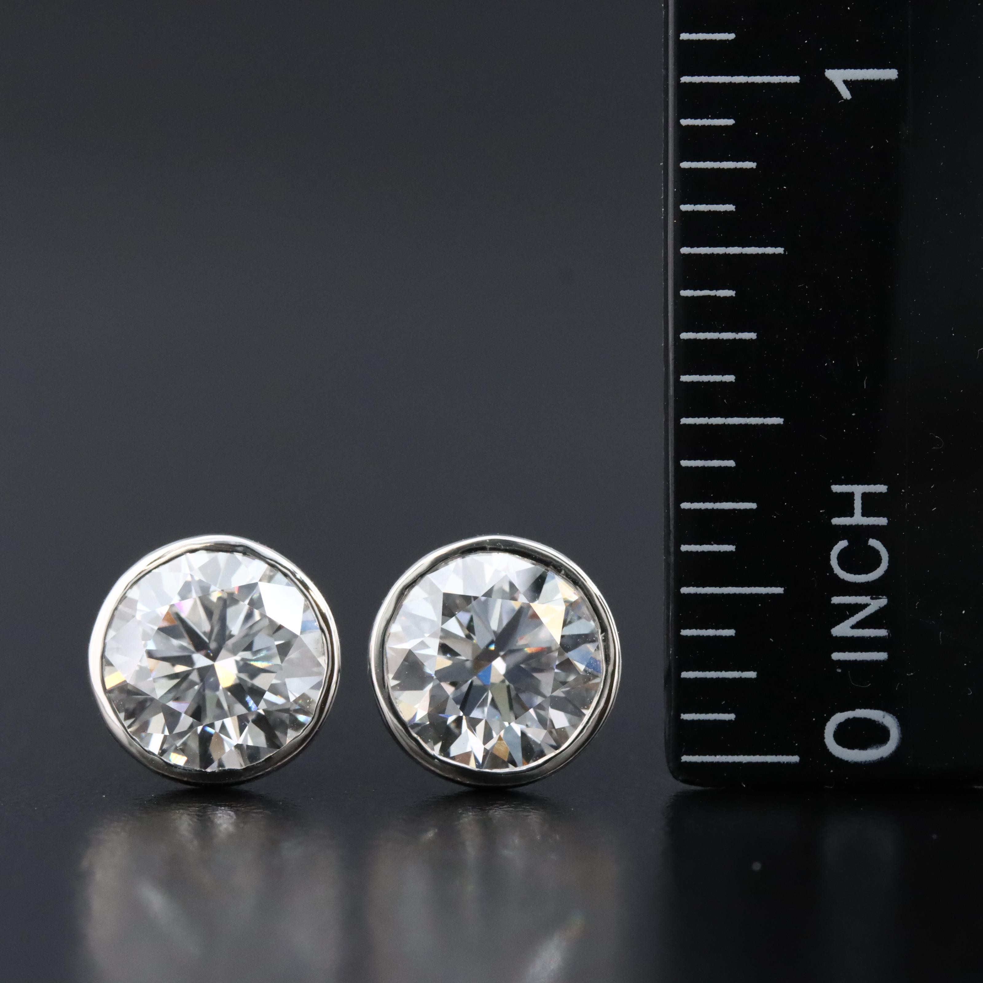Platinum 4.74 CTW Lab Grown Diamond Stud Earrings with IGI Reports