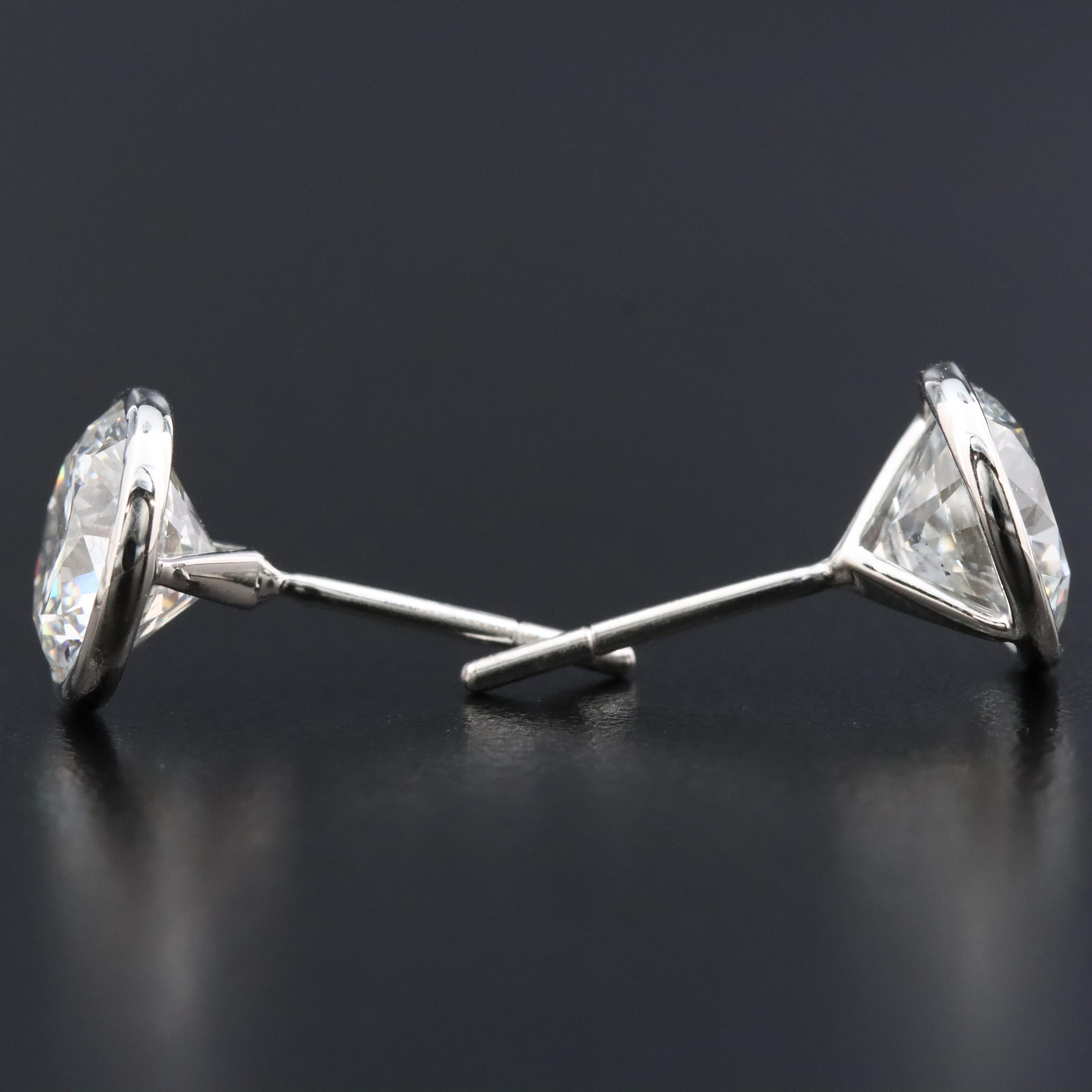 Platinum 4.74 CTW Lab Grown Diamond Stud Earrings with IGI Reports