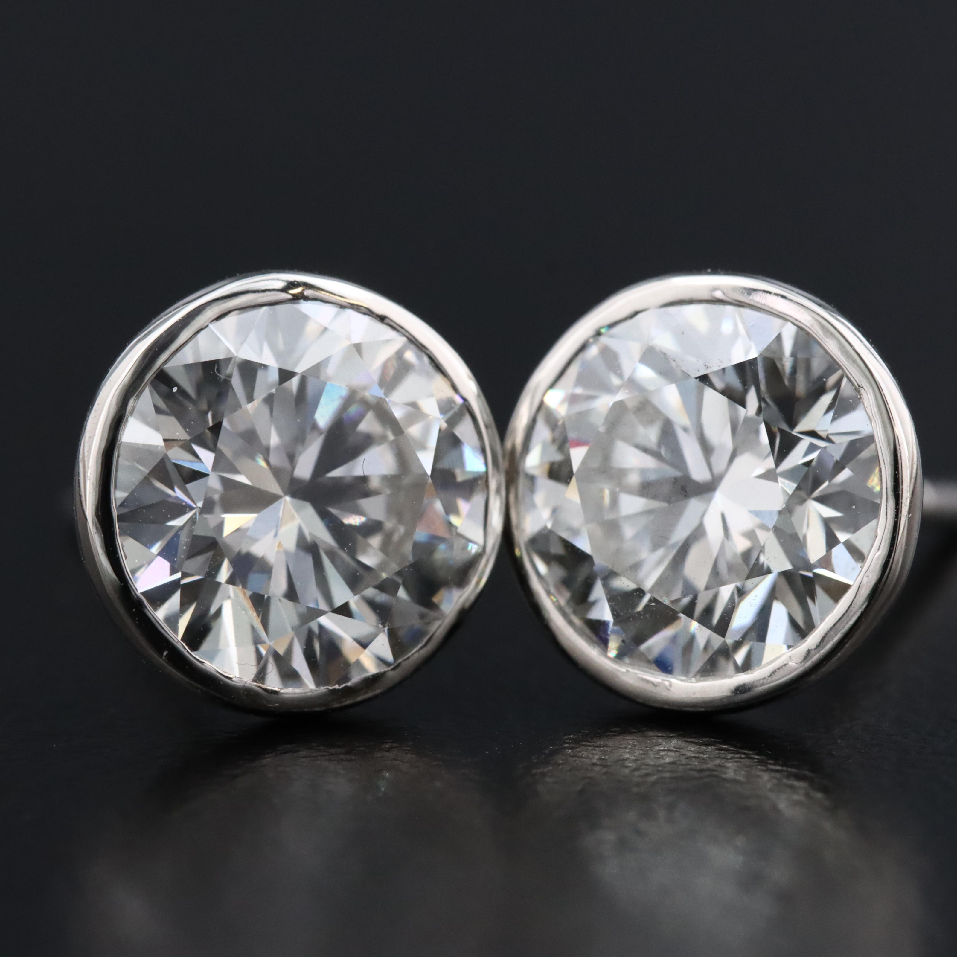 Platinum 4.74 CTW Lab Grown Diamond Stud Earrings with IGI Reports