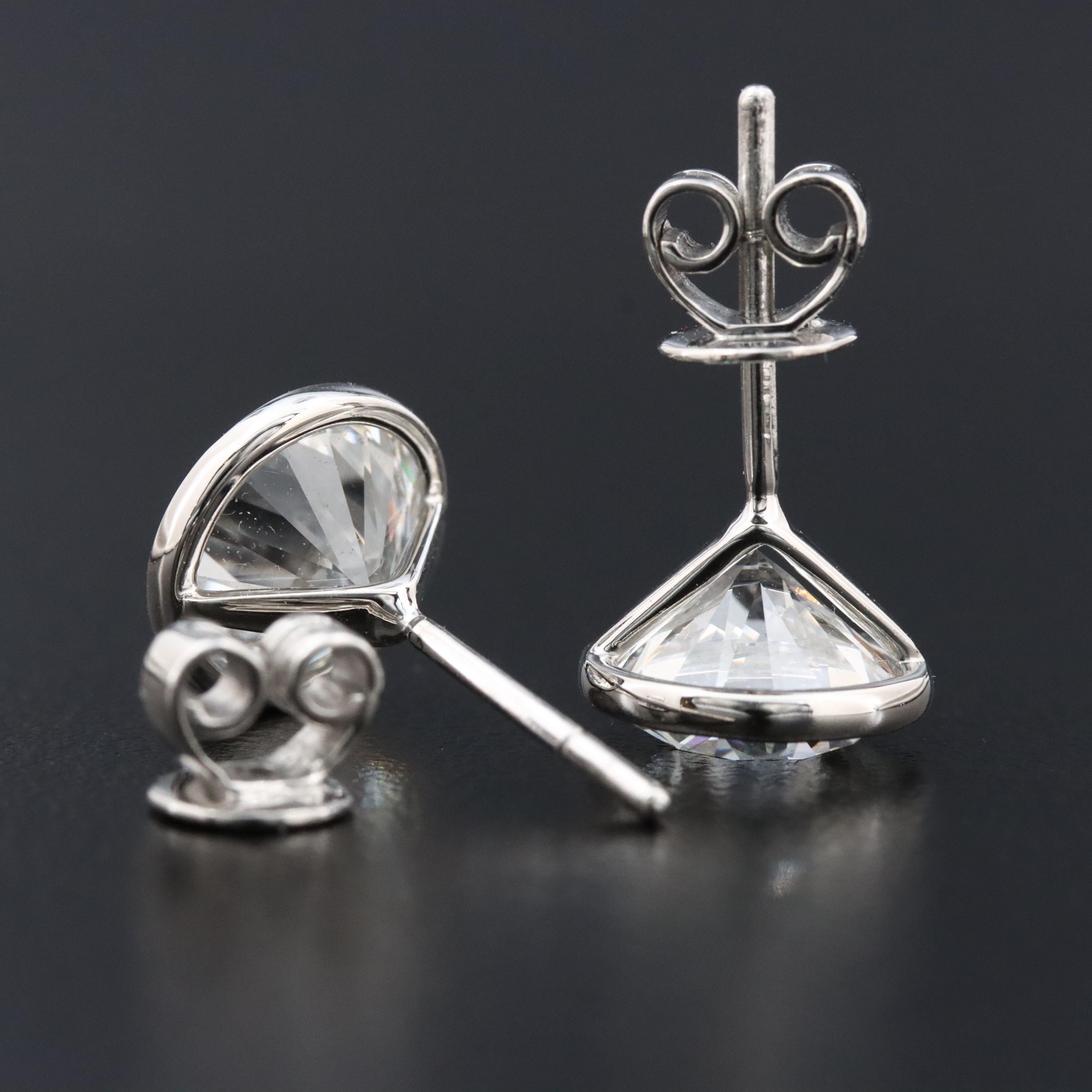 Platinum 4.74 CTW Lab Grown Diamond Stud Earrings with IGI Reports