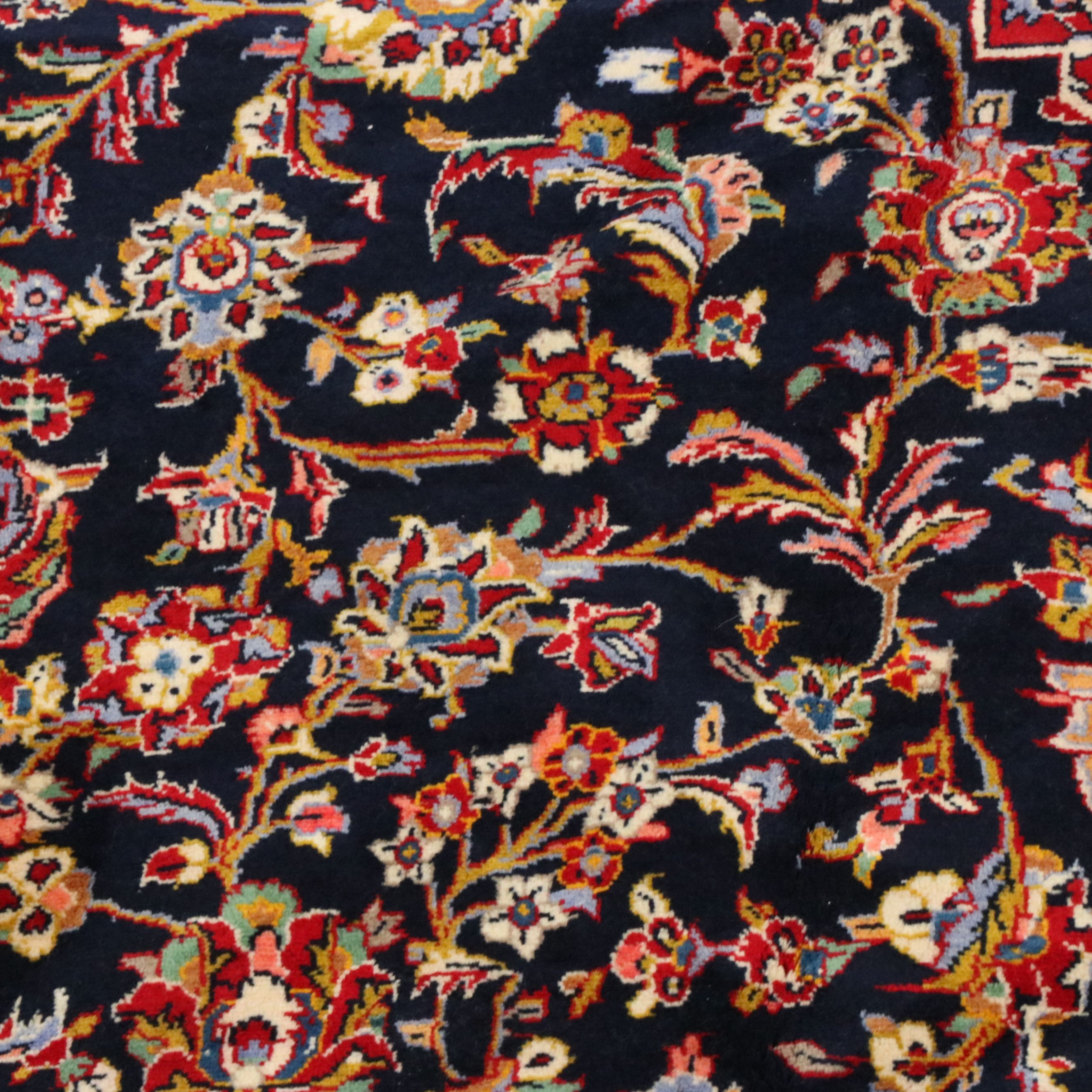 7'8 x 12' Hand-Knotted Persian Kashan Area Rug