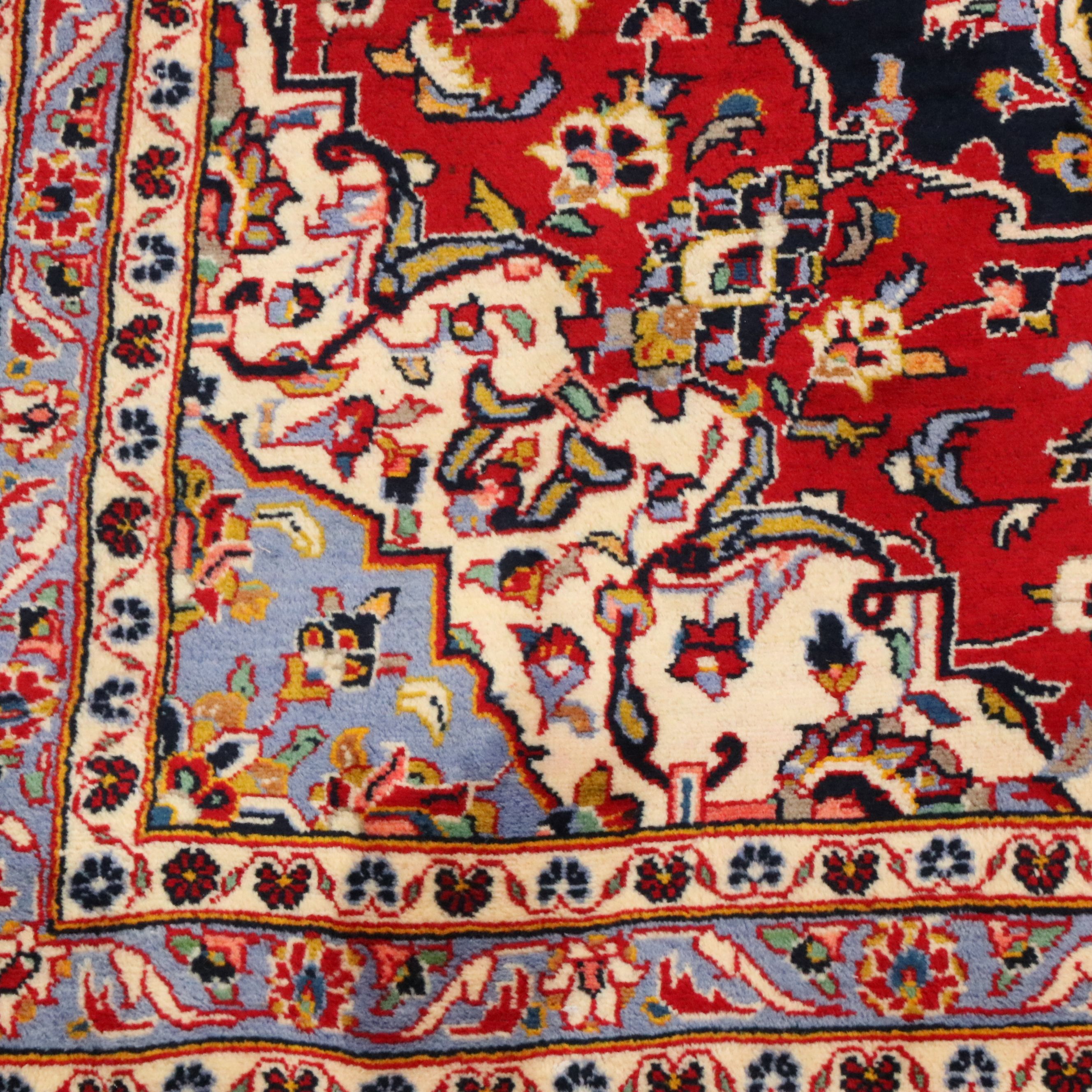 7'8 x 12' Hand-Knotted Persian Kashan Area Rug