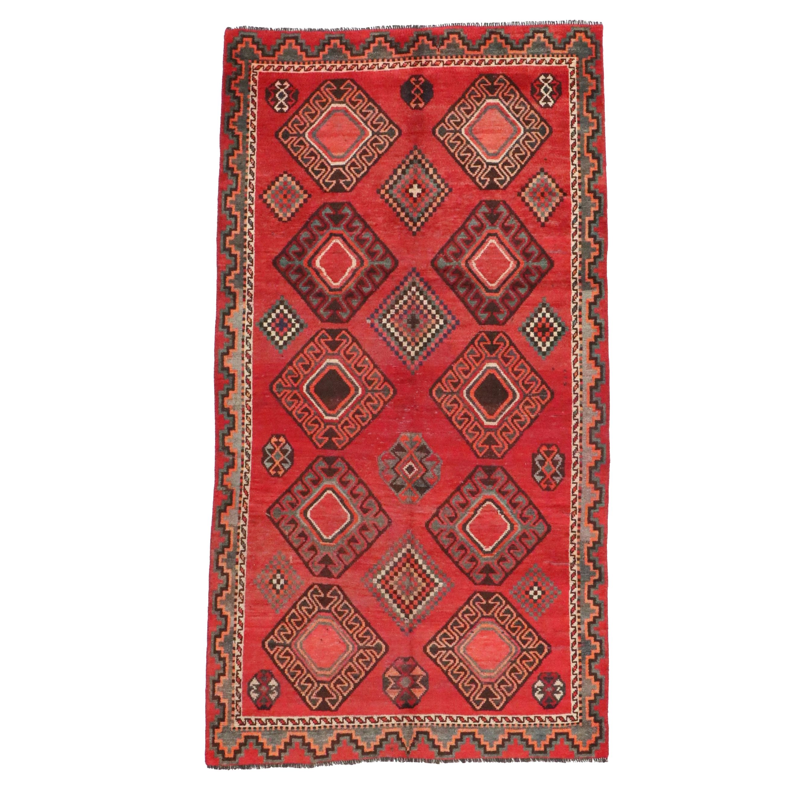 4'11 x 9'4 Hand-Knotted Persian Qashqai Area Rug