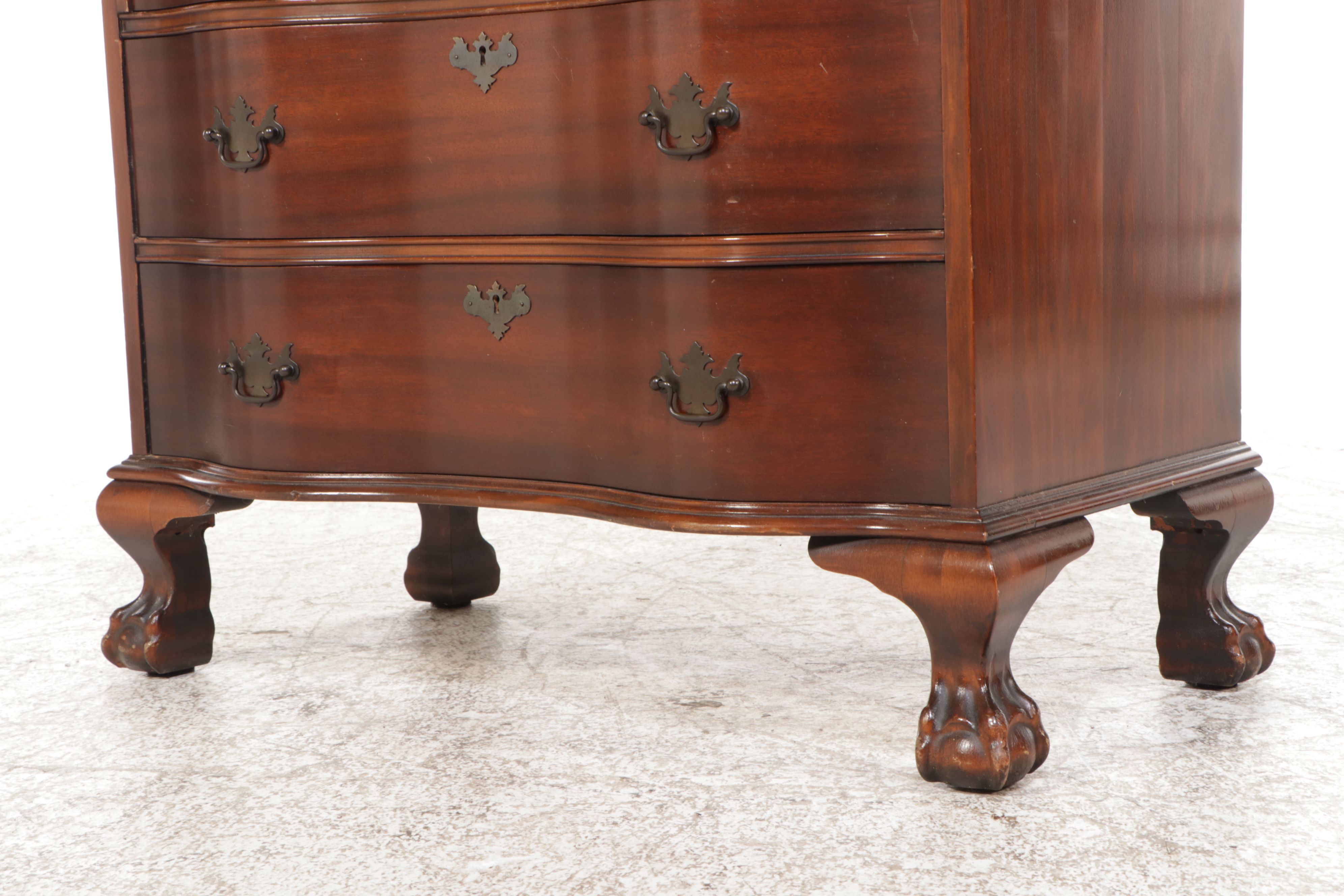 Chippendale Style Mahogany Secretary Desk with Hutch
