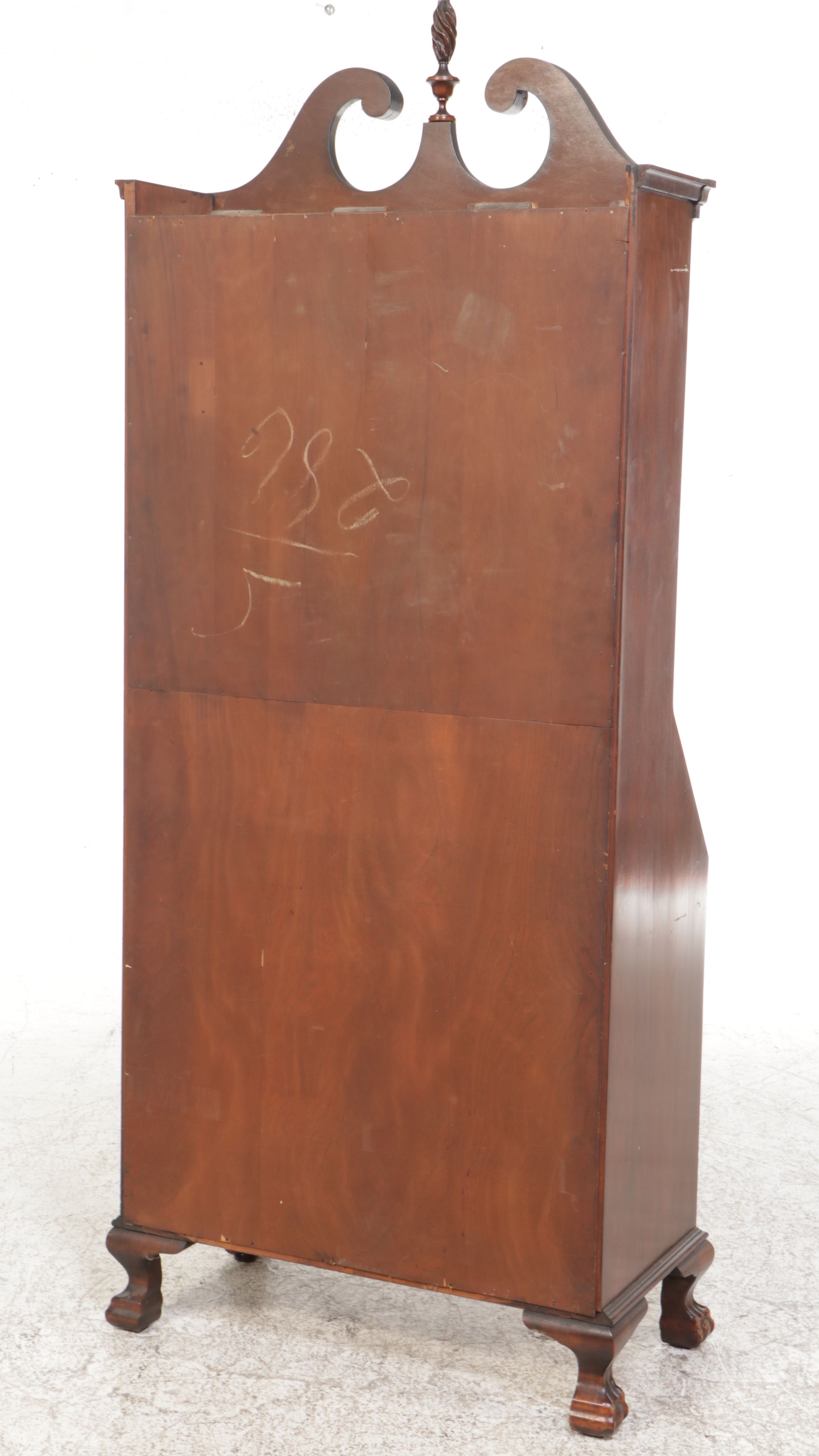 Chippendale Style Mahogany Secretary Desk with Hutch