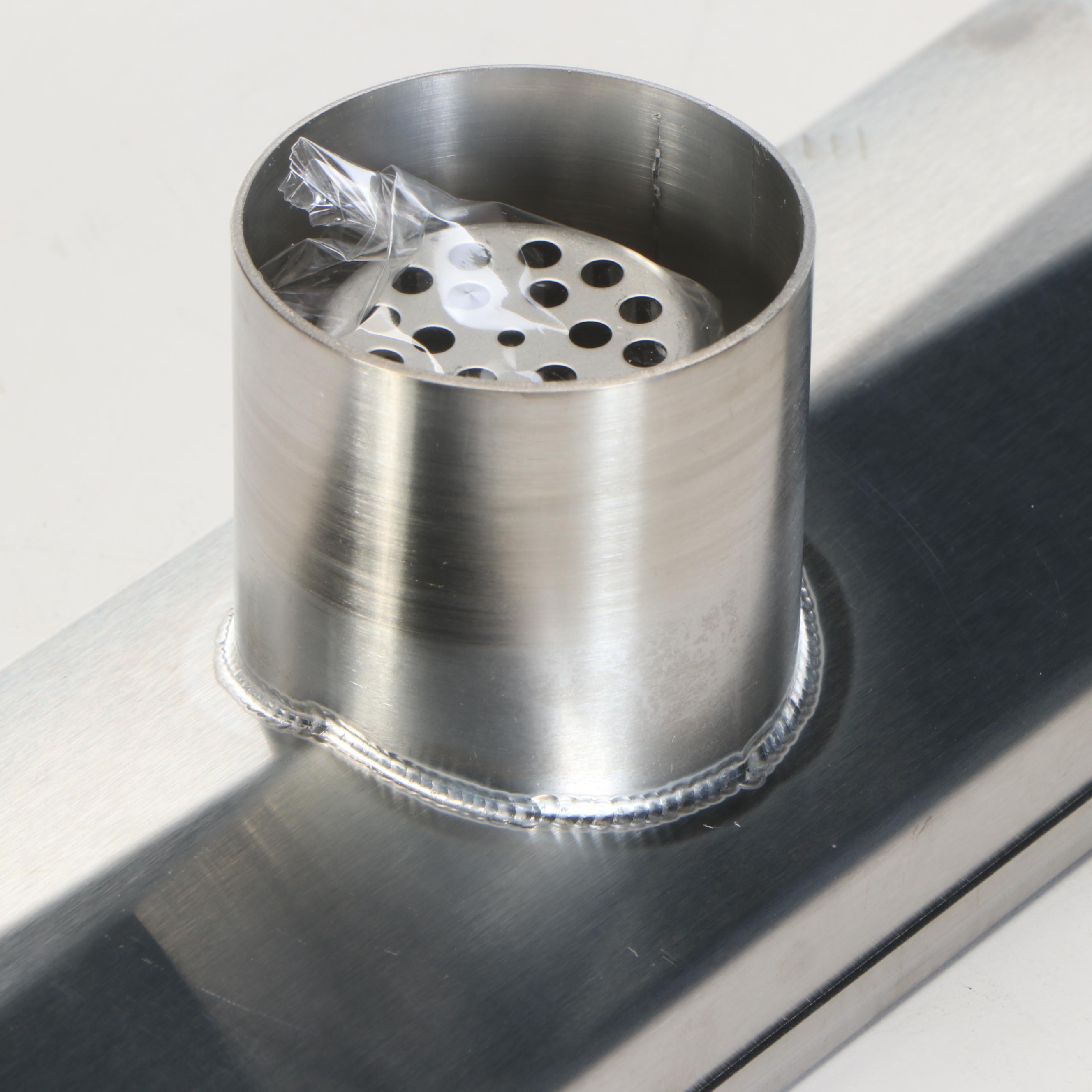 48" Outdoor Linear Shower Drain in Brushed Stainless Steel, Pair