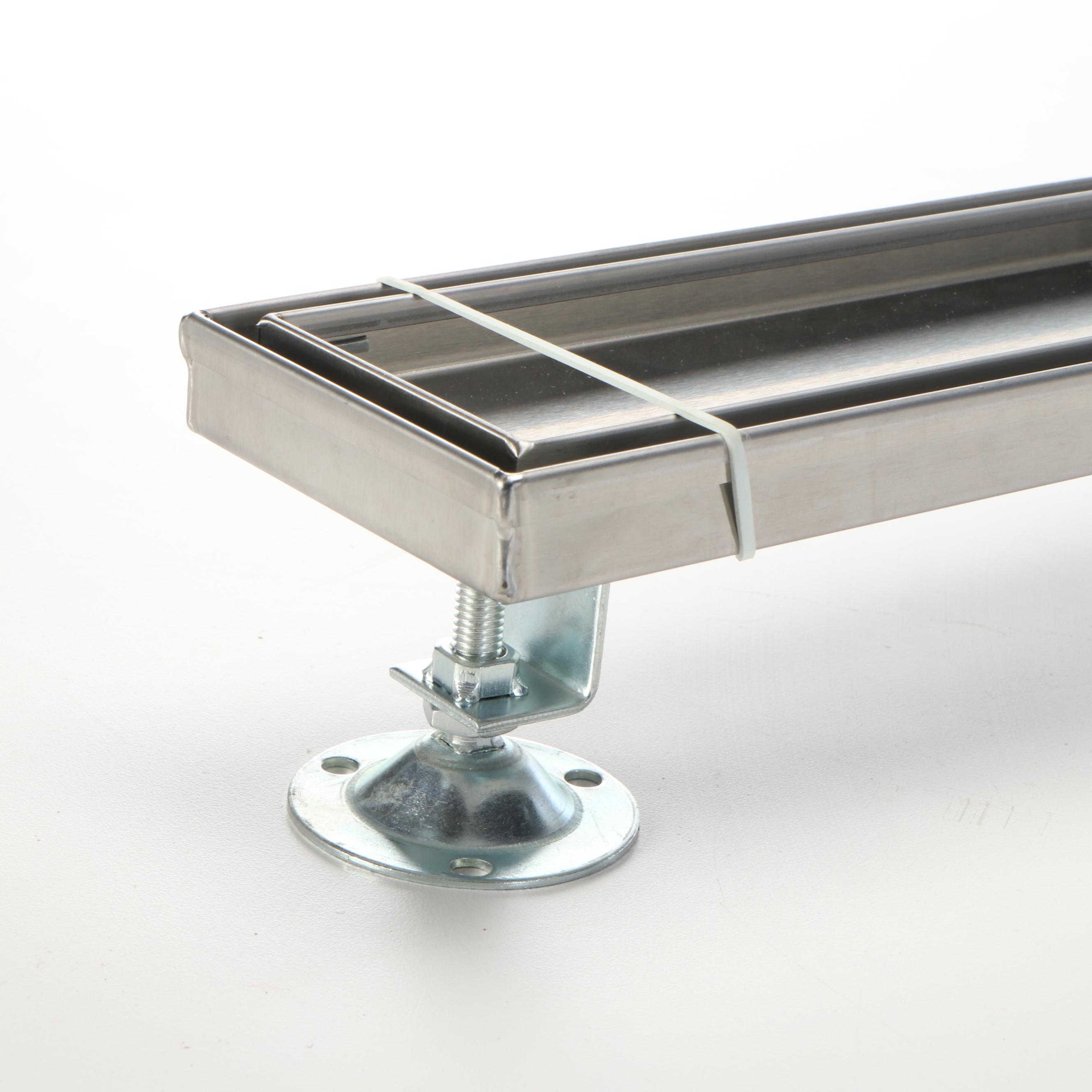 48" Outdoor Linear Shower Drain in Brushed Stainless Steel, Pair