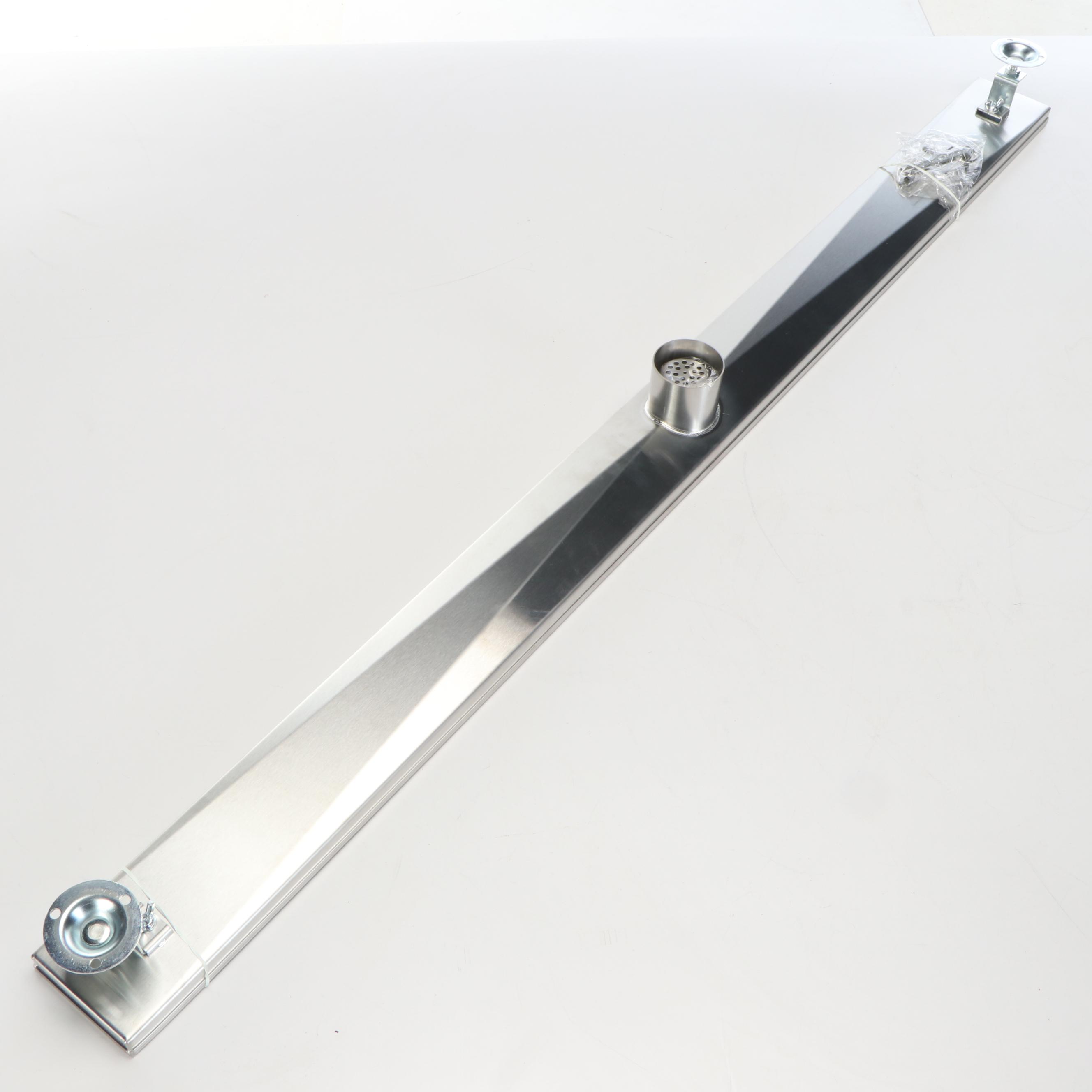 48" Outdoor Linear Shower Drain in Brushed Stainless Steel, Pair