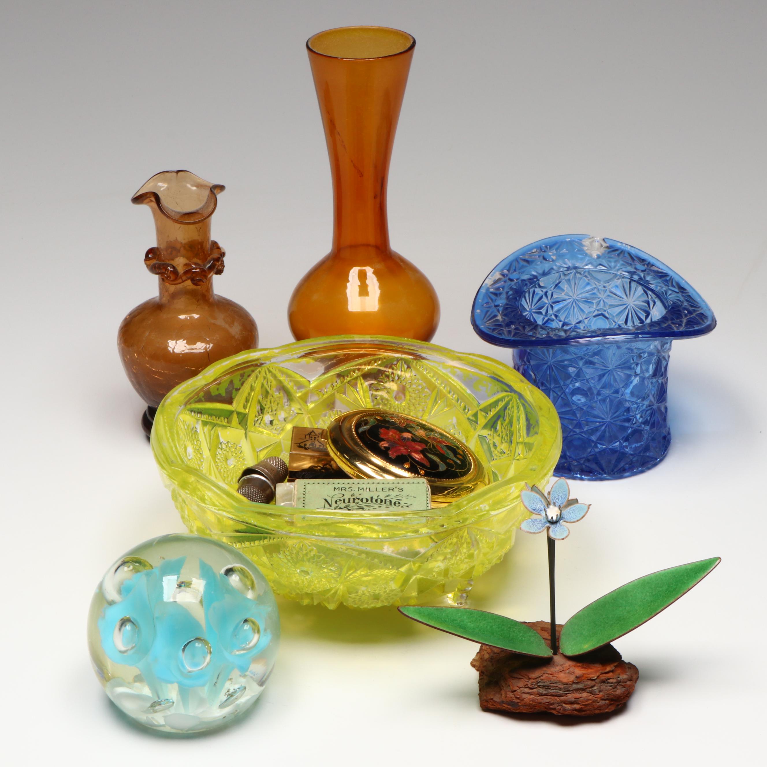 Napcoware Amber Glass Bud Vase and More