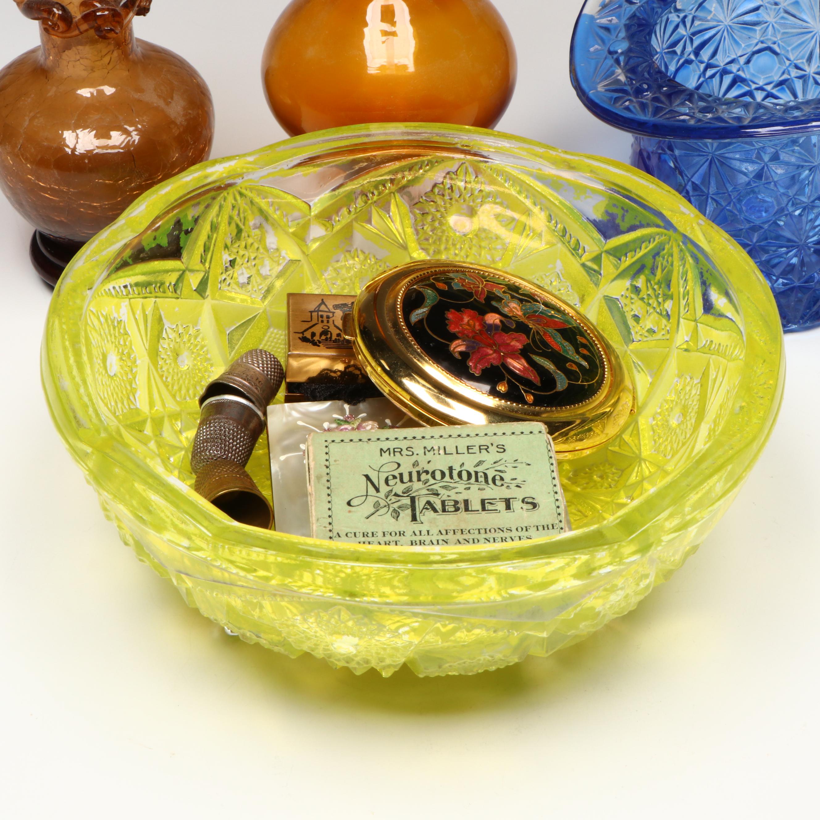 Napcoware Amber Glass Bud Vase and More