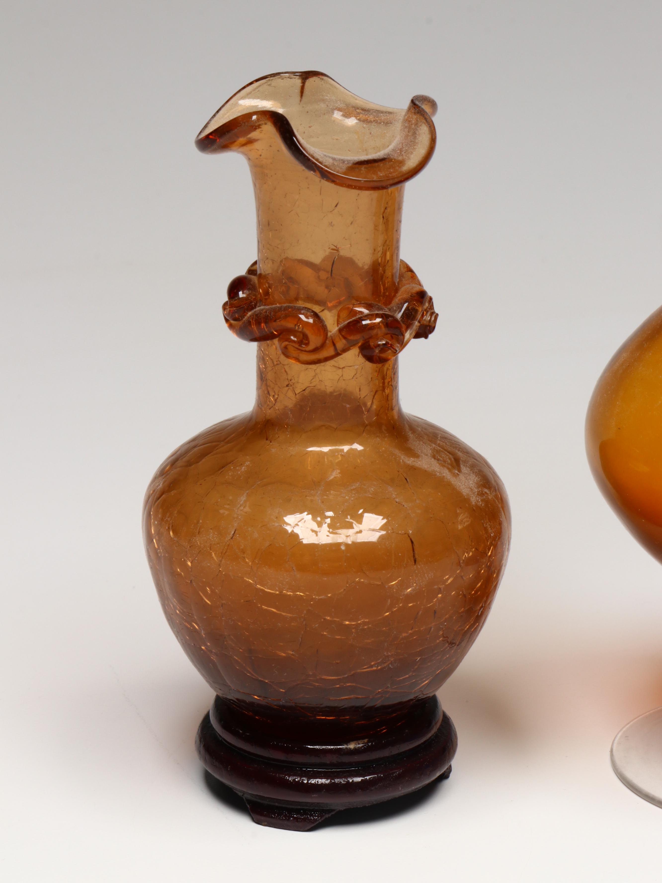 Napcoware Amber Glass Bud Vase and More