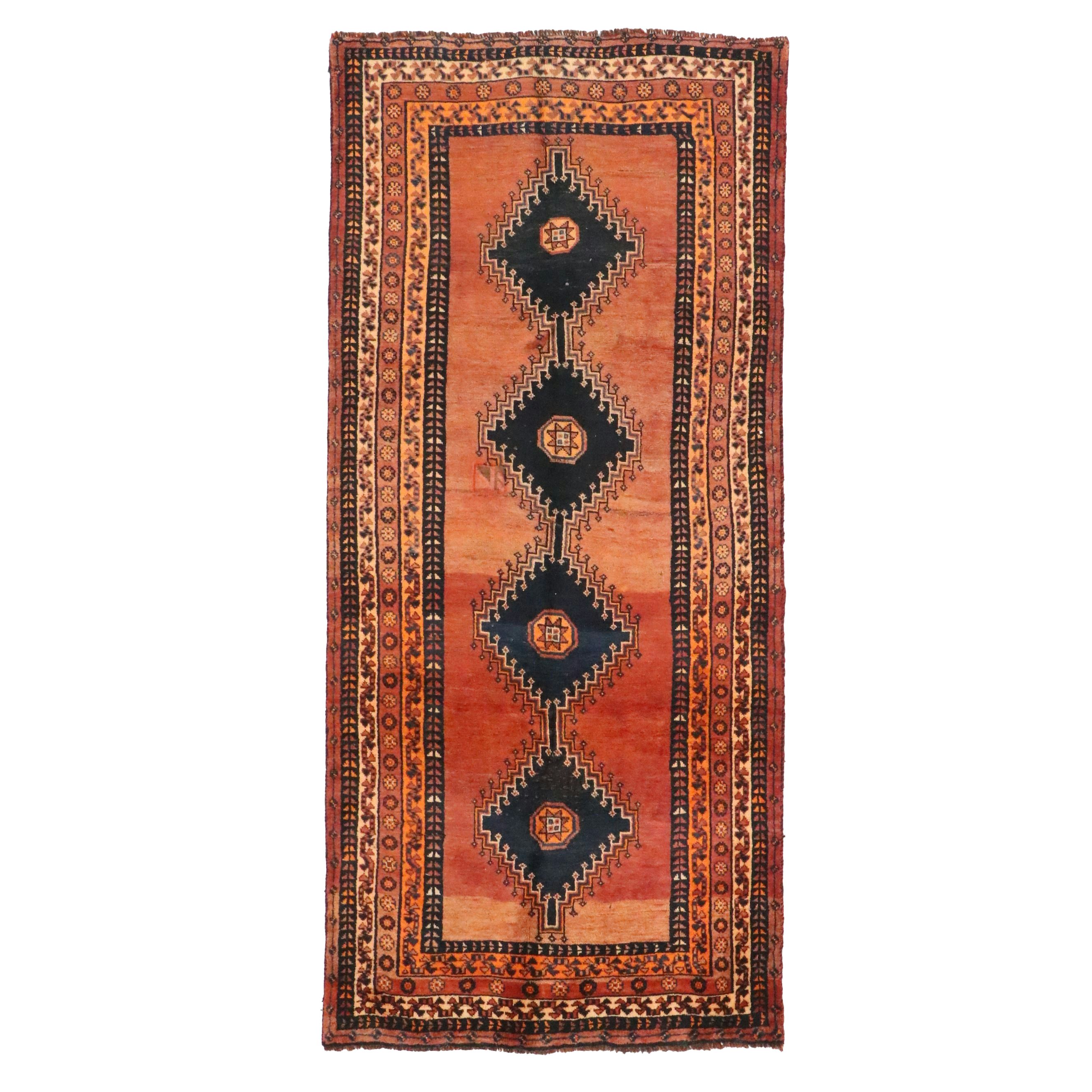 4'4 x 9'6 Hand-Knotted Persian Shiraz Long Rug