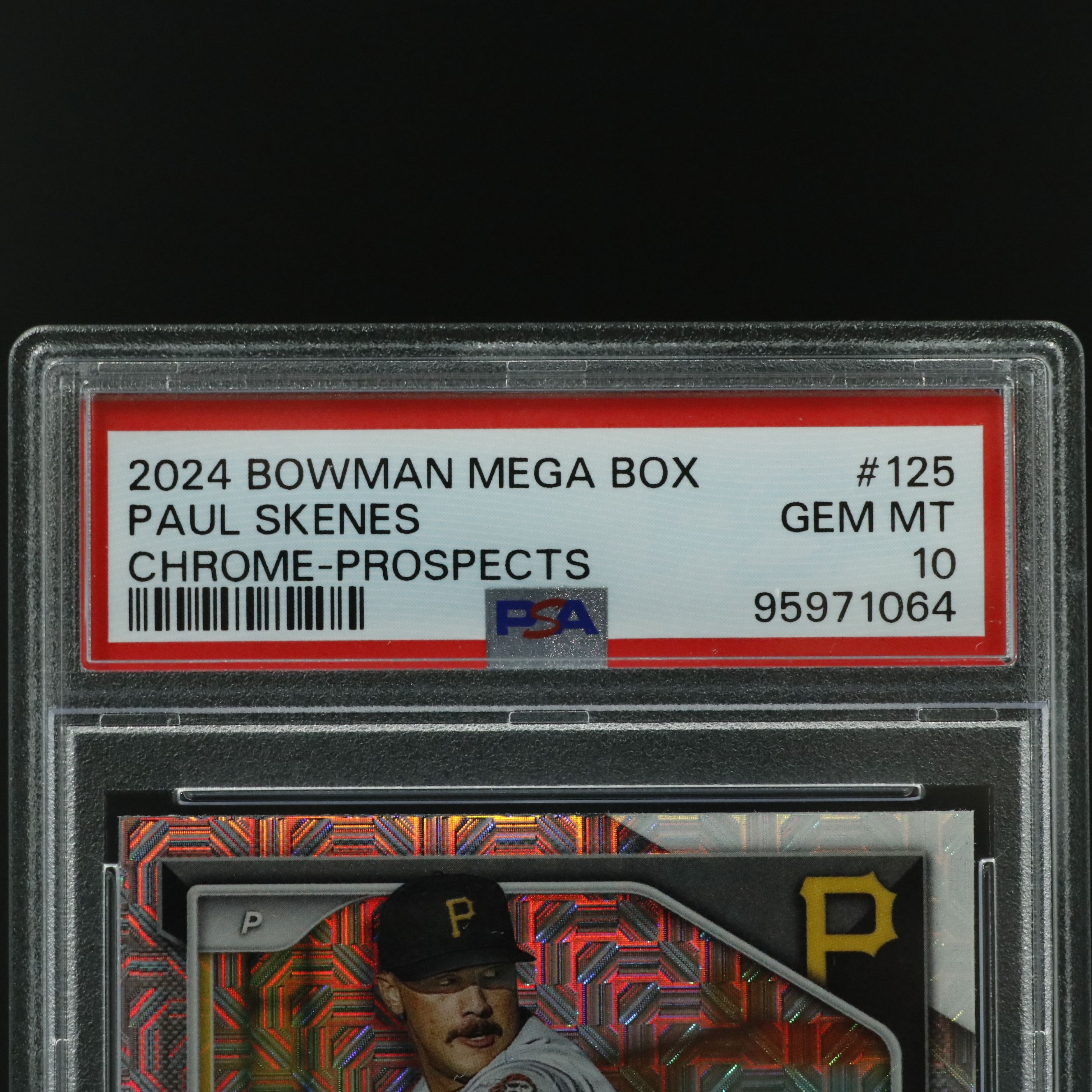 2024 Bowman Chrome Paul Skenes Mega Box Refractor Prospect Card Graded PSA 10