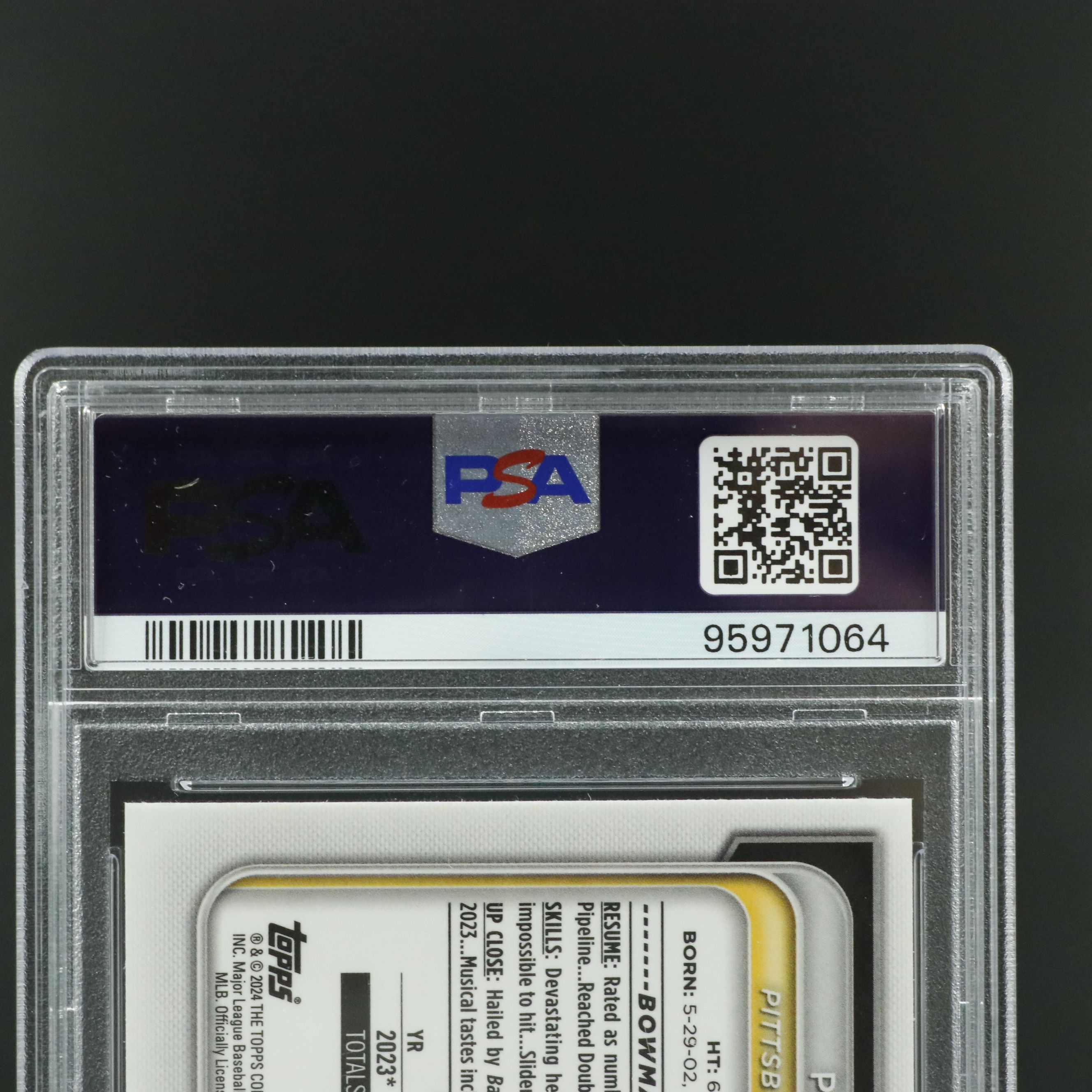 2024 Bowman Chrome Paul Skenes Mega Box Refractor Prospect Card Graded PSA 10