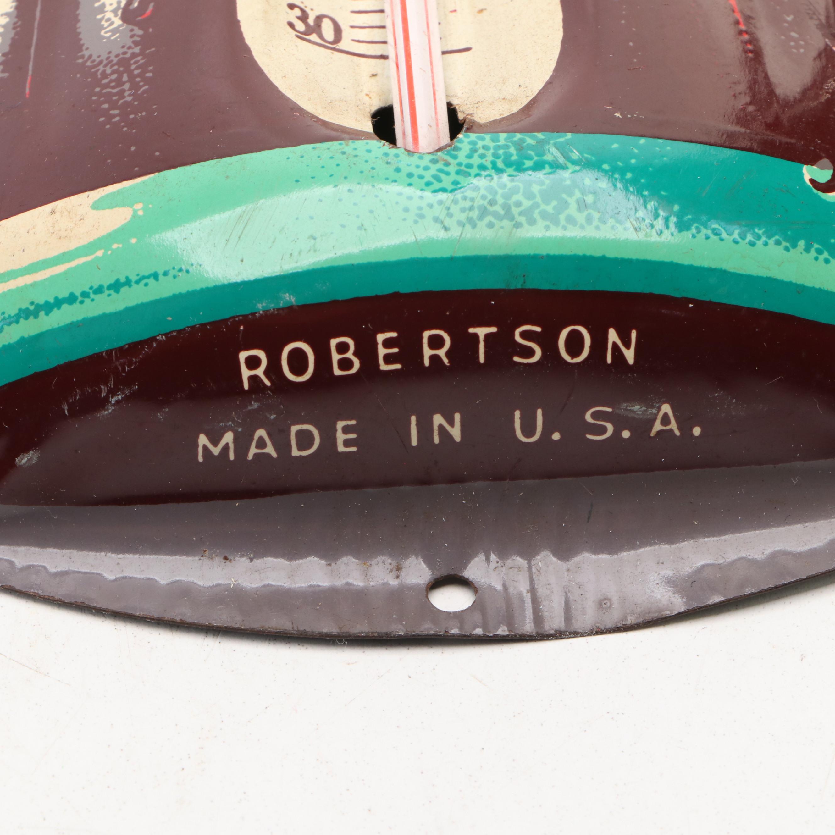 Coca-Cola Wall Clock and Novelty Bottle Thermometer