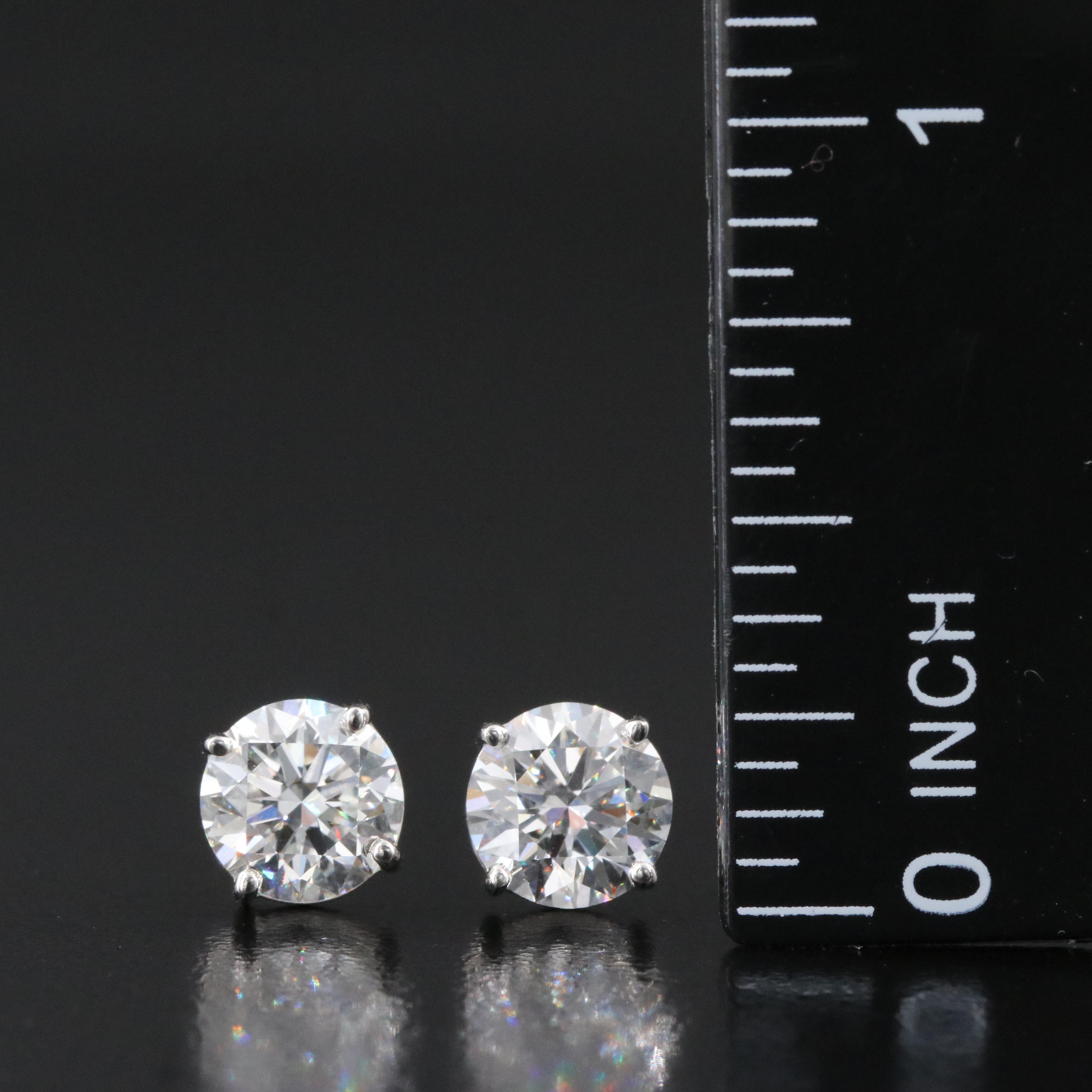 Platinum 2.23 CTW Lab Grown Diamond Stud Earrings with IGI Reports