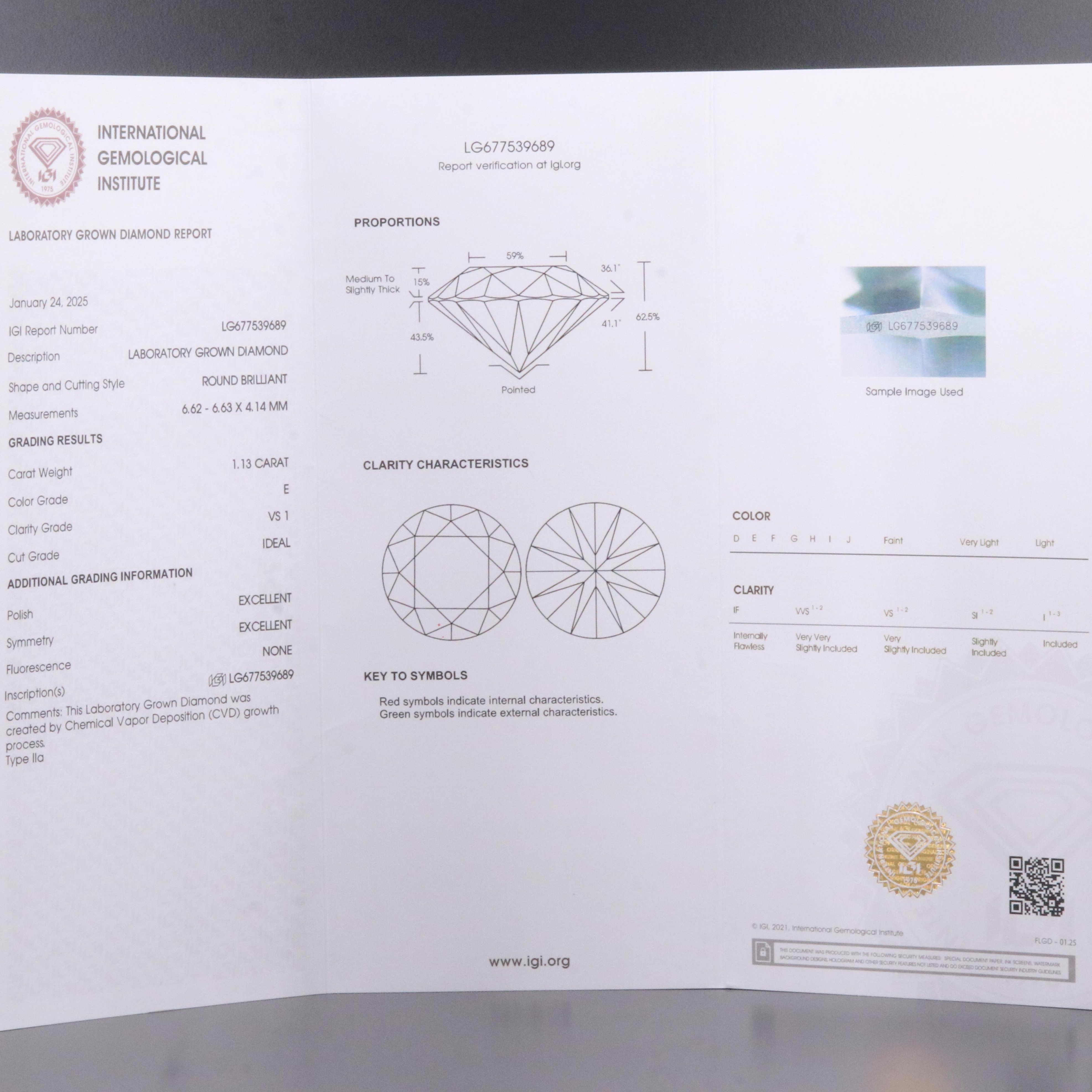 Platinum 2.23 CTW Lab Grown Diamond Stud Earrings with IGI Reports