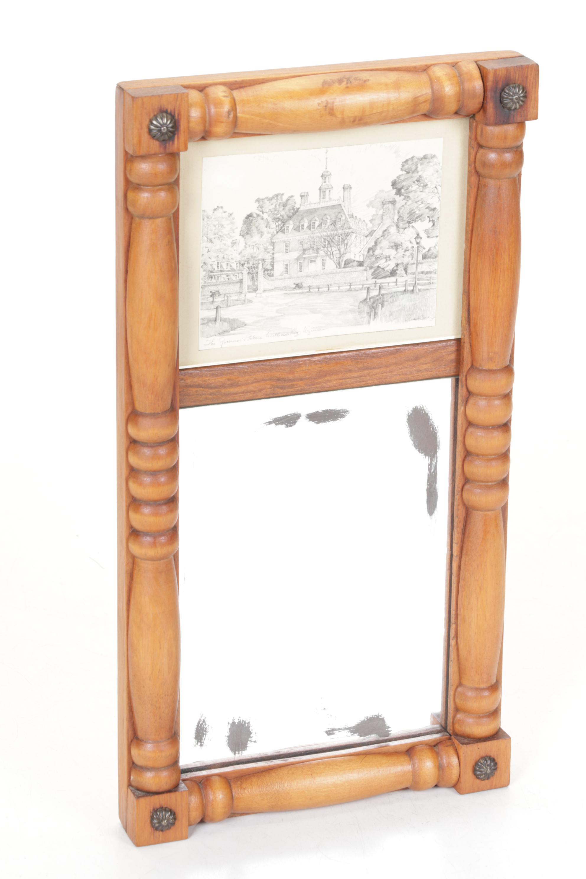 Wall Mirror with Charles H. Overly Illustration & Keepsake Box