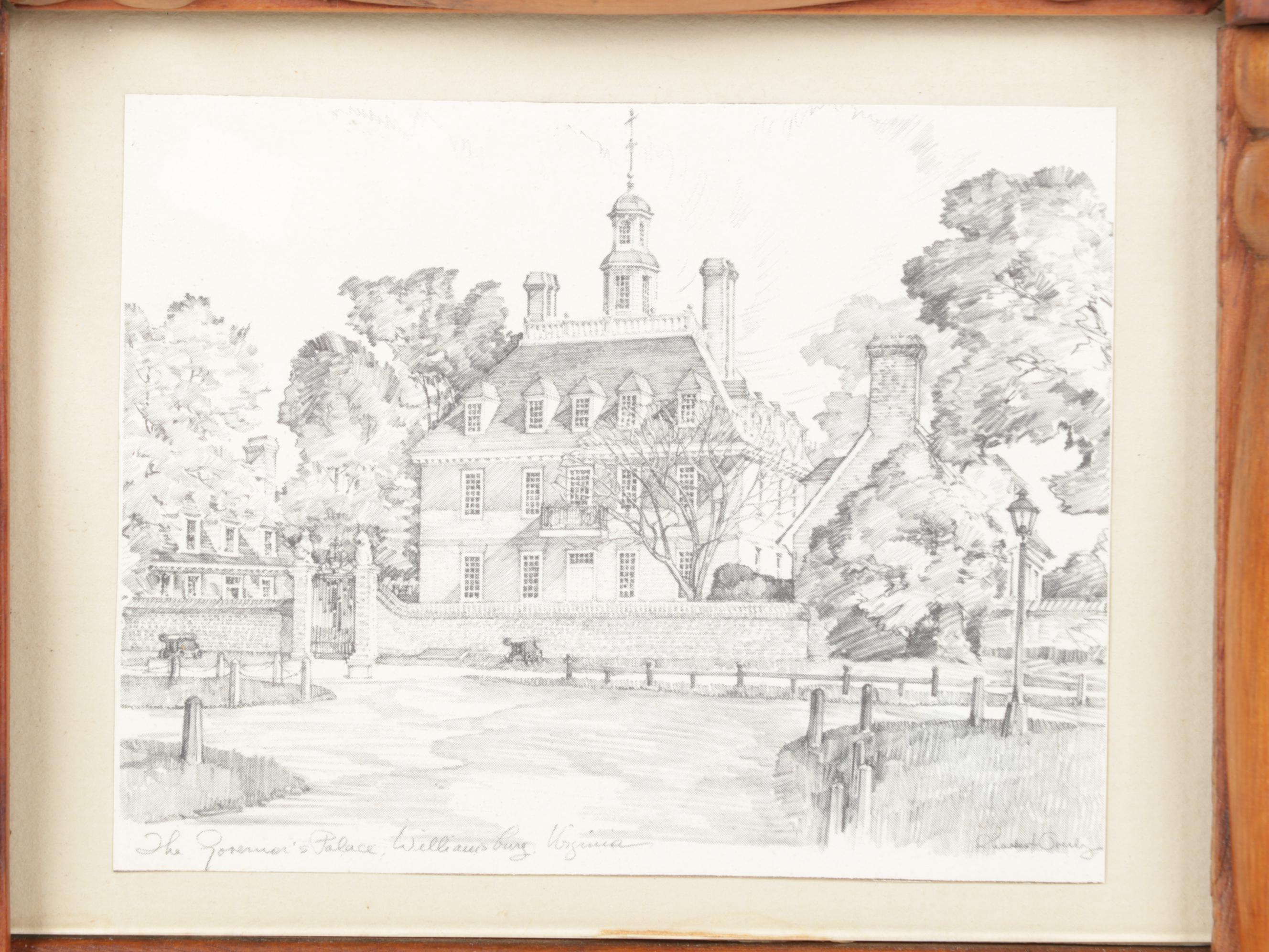 Wall Mirror with Charles H. Overly Illustration & Keepsake Box