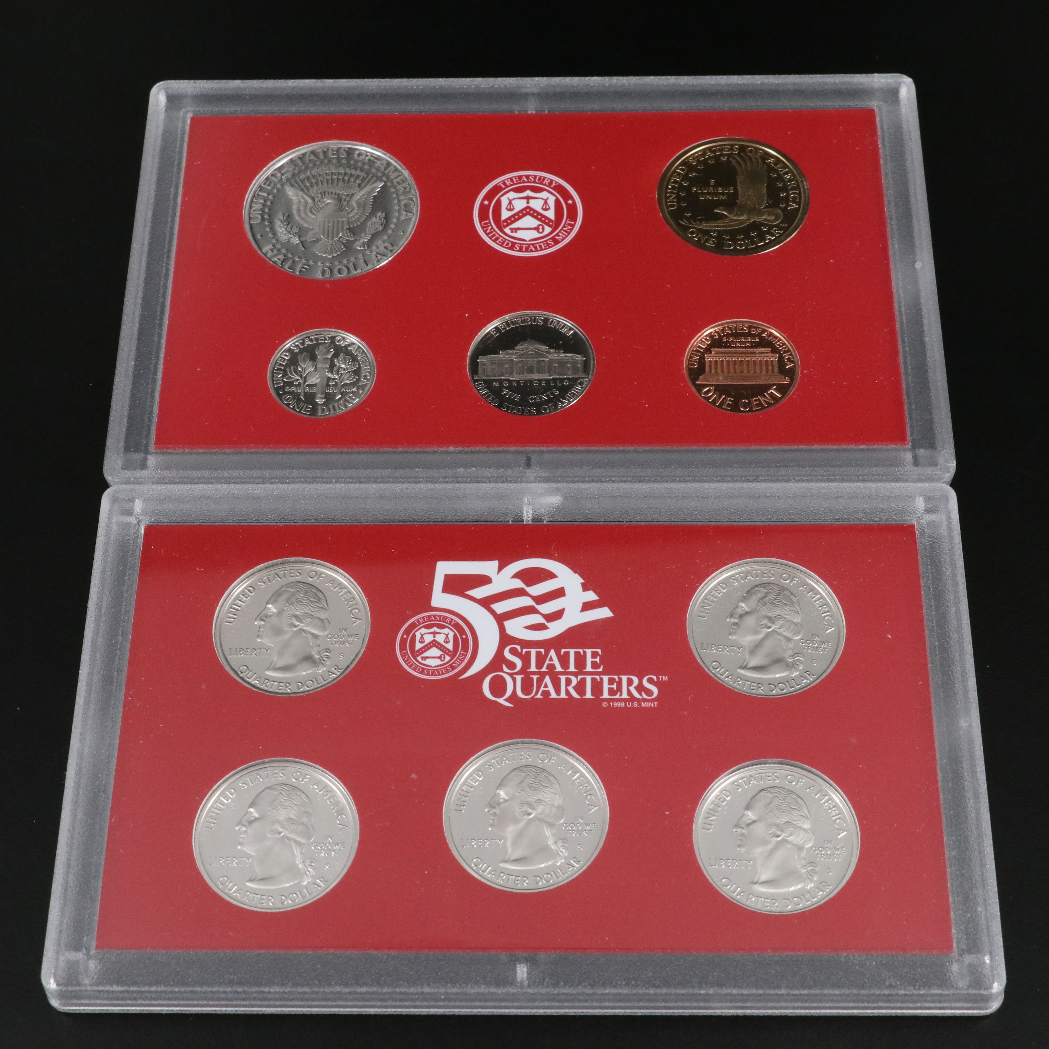 Three United States Modern Silver Proof Sets: 1999, 2000, 2001